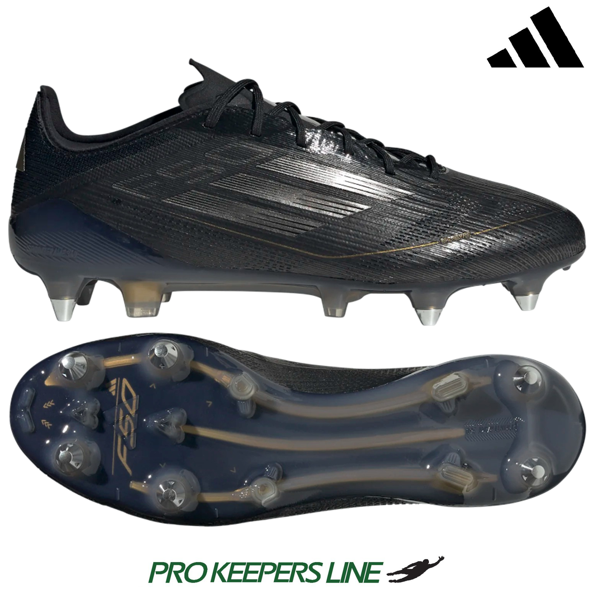 ADIDAS F50 ELITE SG BLACK/IRON METALLIC/GOLD METALLIC