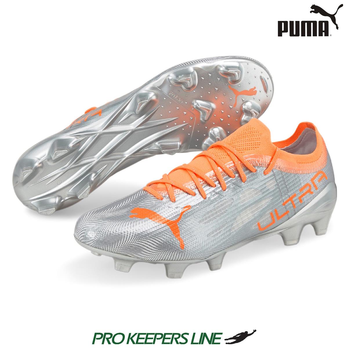 Puma outlet Ultra 1.4 FG/AG Men's Soccer Cleats Silver Neon Citrus 106694-01 Size 11.5