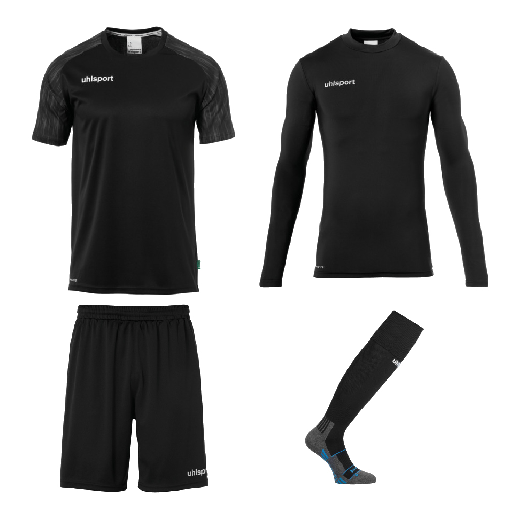 UHLSPORT REACTION GOALKEEPER SET BLACK/ANTHRACITE