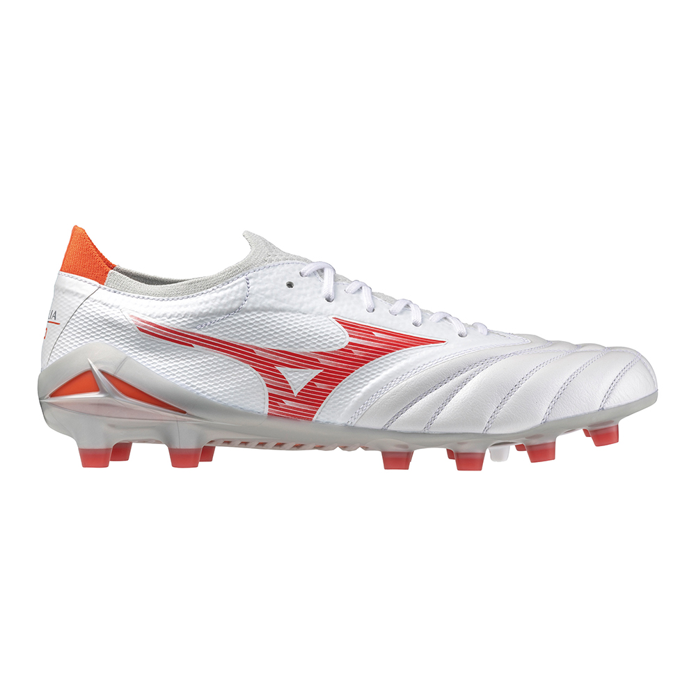 MIZUNO MORELIA NEO IV BETA FG WHITE/RADIANT RED