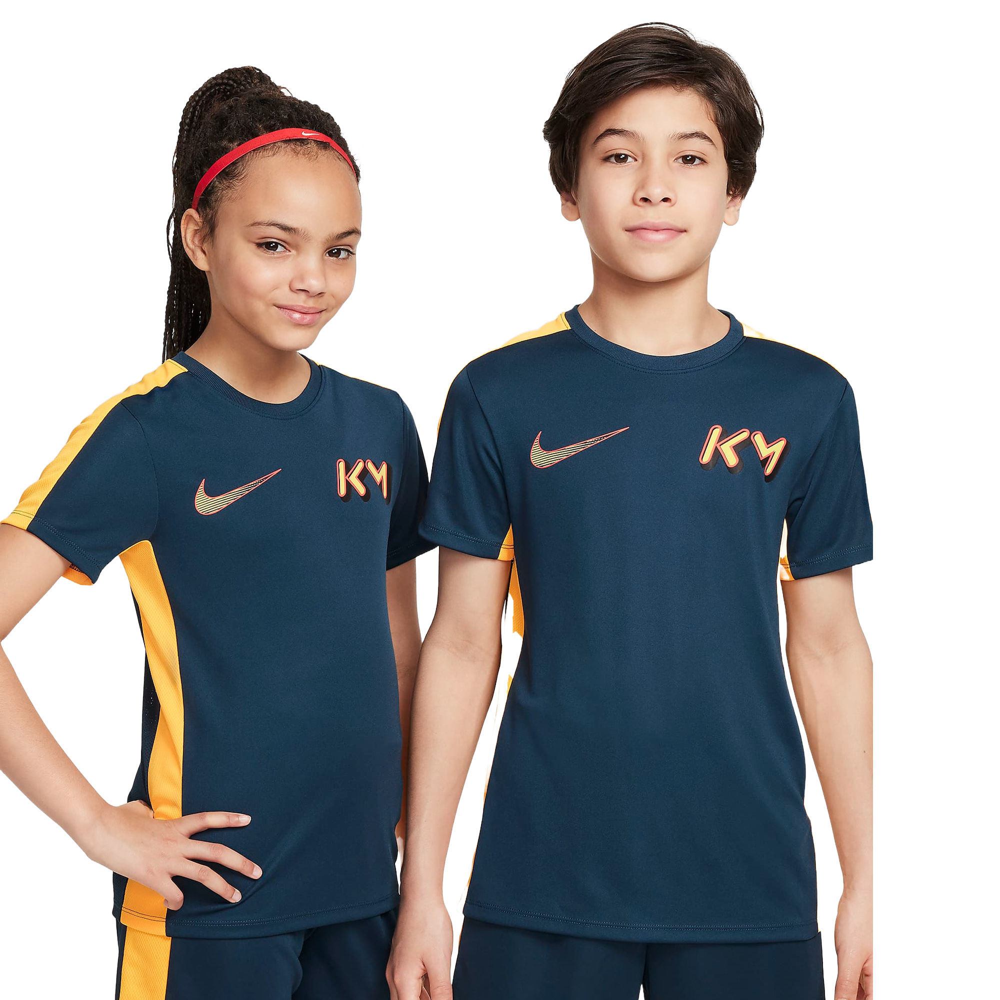 NIKE DRI-FIT ACADEMY23 SOCCER TOP JUNIOR KILIAN MBAPPÉ ARMORY NAVY/LASER