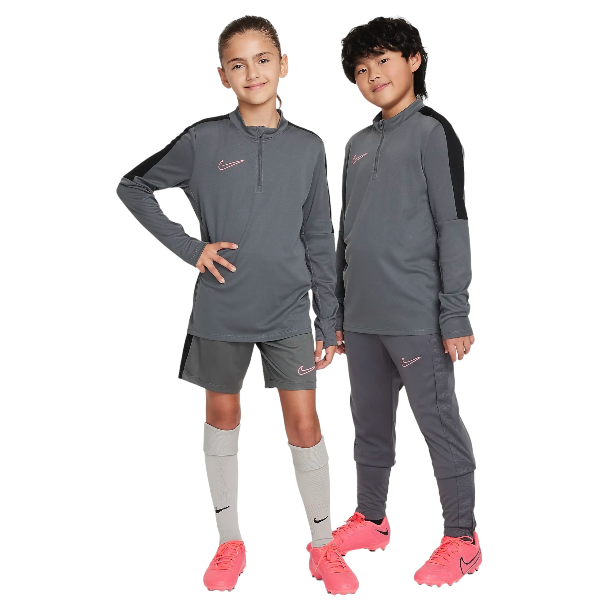 NIKE DRI-FIT ACADEMY23 DRILL TOP JUNIOR GREY/BLACK/SUNSET