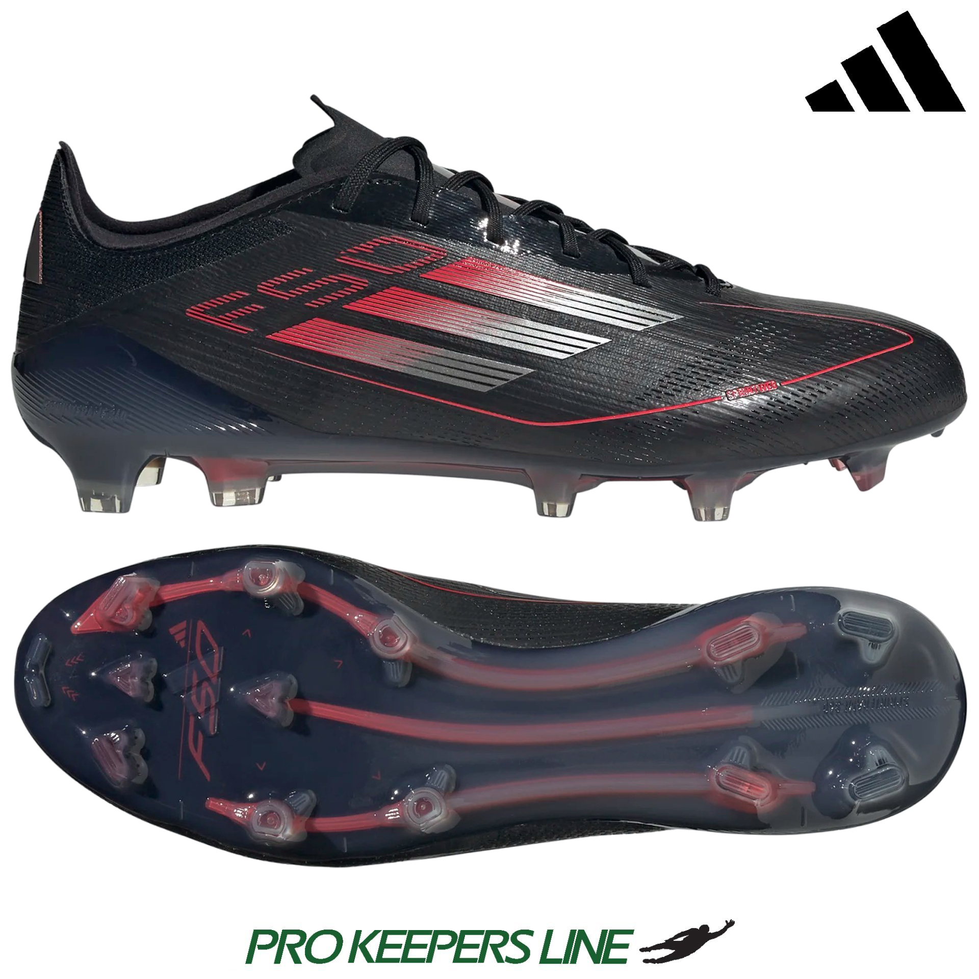 ADIDAS F50 ELITE FG CORE BLACK/IRON METALLIC/LUCID RED