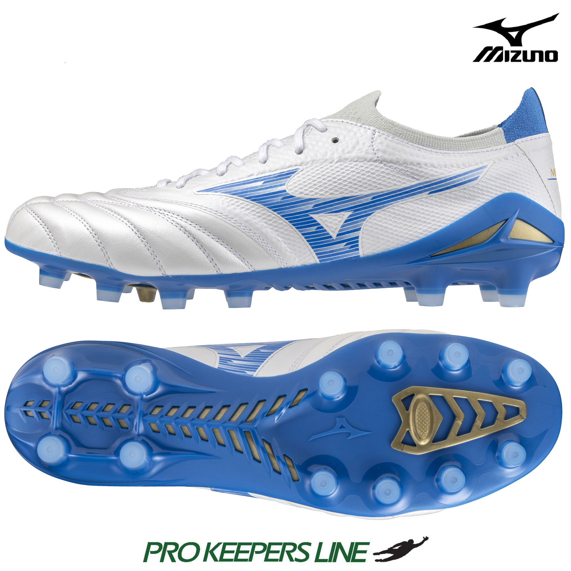 MIZUNO MORELIA NEO IV BETA ELTE MD WHITE LASER BLUE US 11 UK 10 EU 44.5 P1GA244225 US 11 UK 10 EU 44.5 003