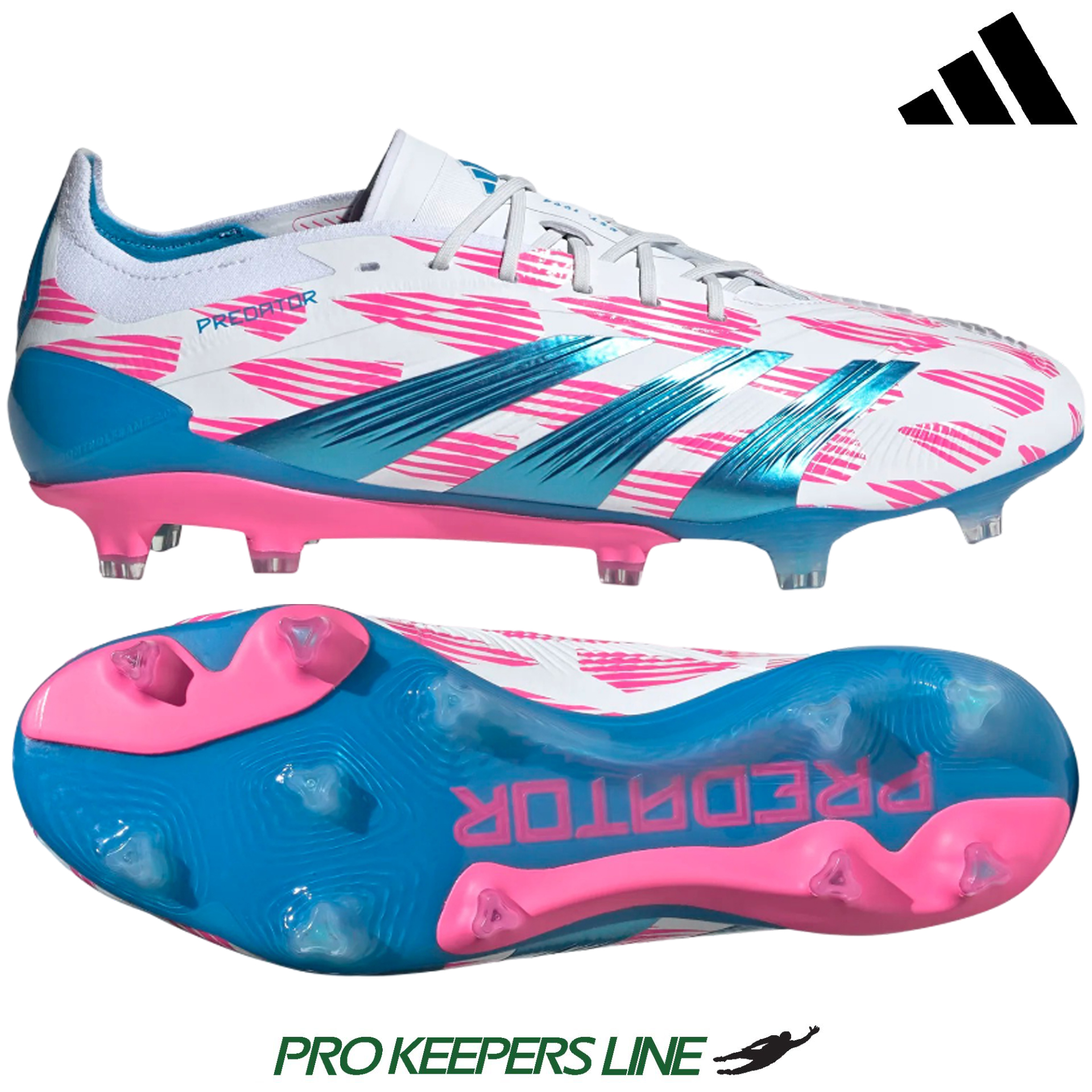 ADIDAS PREDATOR ELITE FG WHITE/SOLAR BLUE/SOLAR PINK