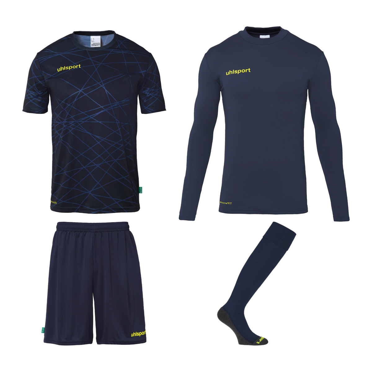 UHLSPORT PREDICTION GOALKEEPER SET NAVY/FLUO YELLOW