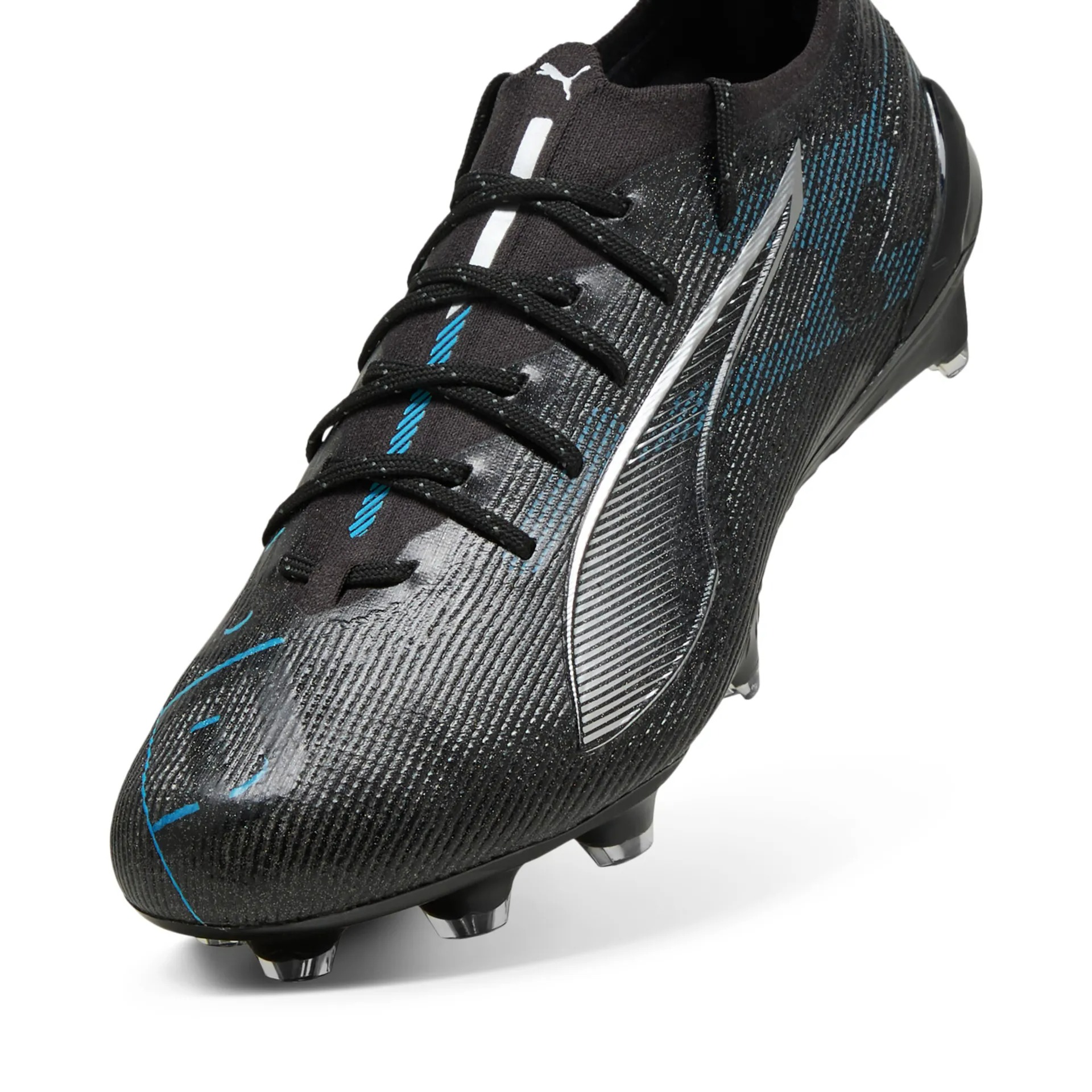 PUMA ULTRA 5 ULTIMATE FG PUMA BLACK-PUMA SILVER-BIGHT AQUA