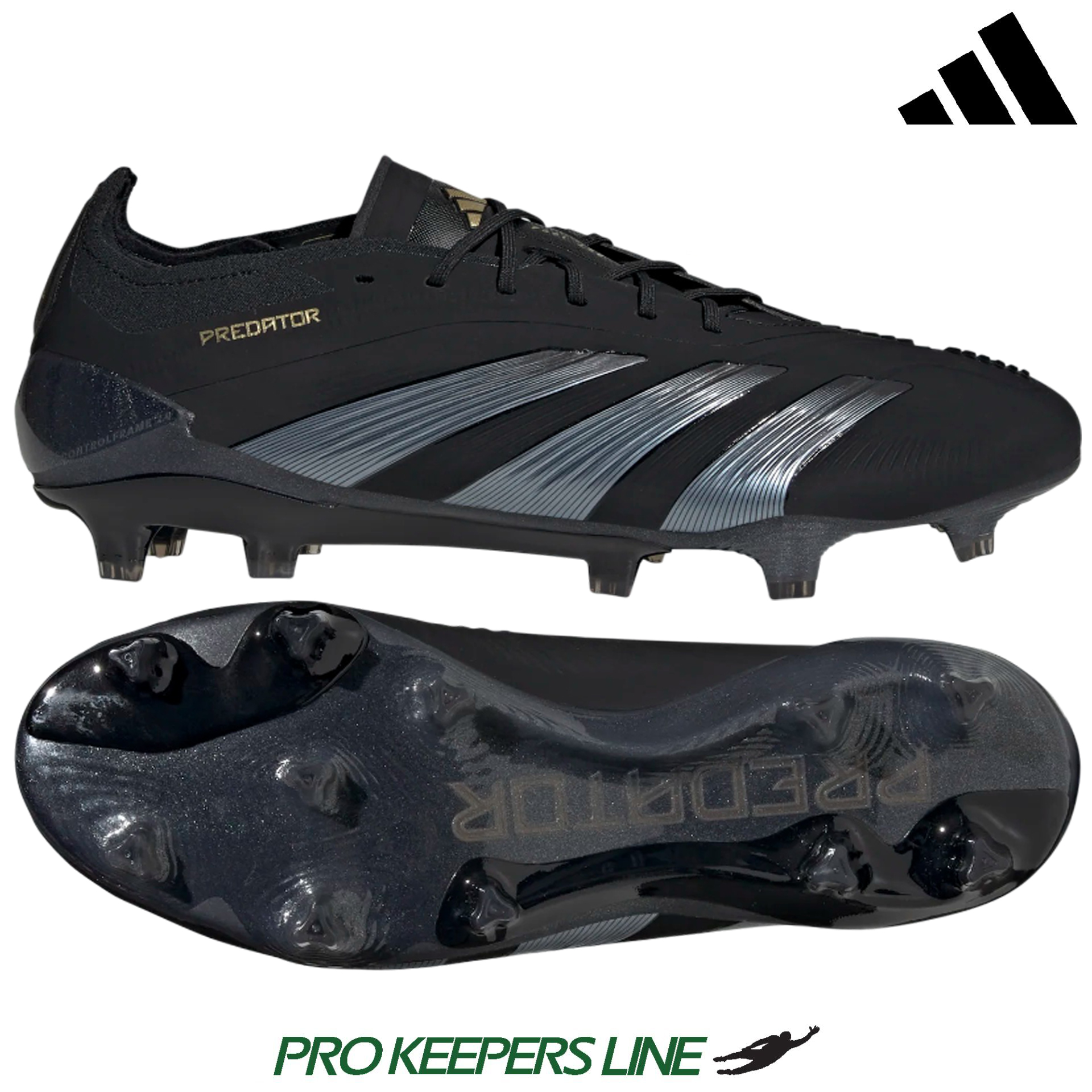 ADIDAS PREDATOR ELITE FG CORE BLACK/CARBON/GOLD METALLIC