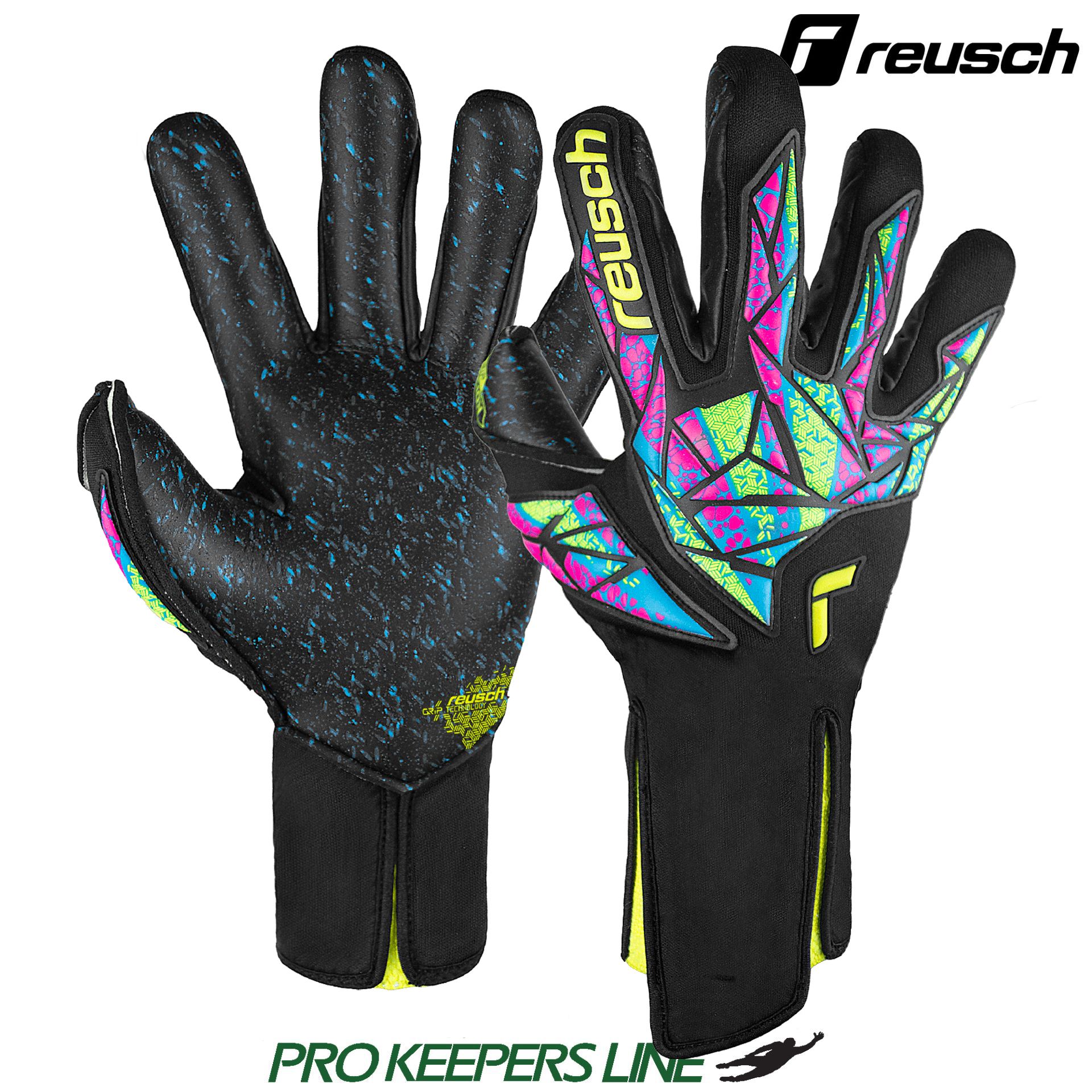 REUSCH ATTRAKT FUSION STRAPLESS BLACK/SAFETY YELLOW