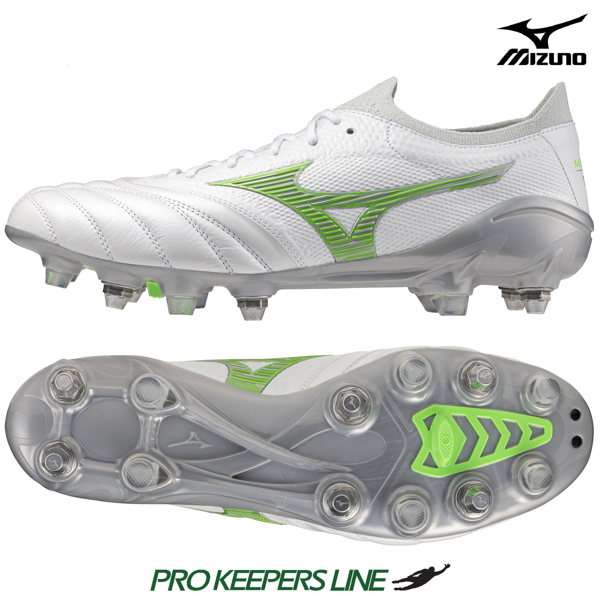 MIZUNO MORELIA NEO IV BETA JAPAN MIX WHITE NEO GREEN COOL GRAY 3C