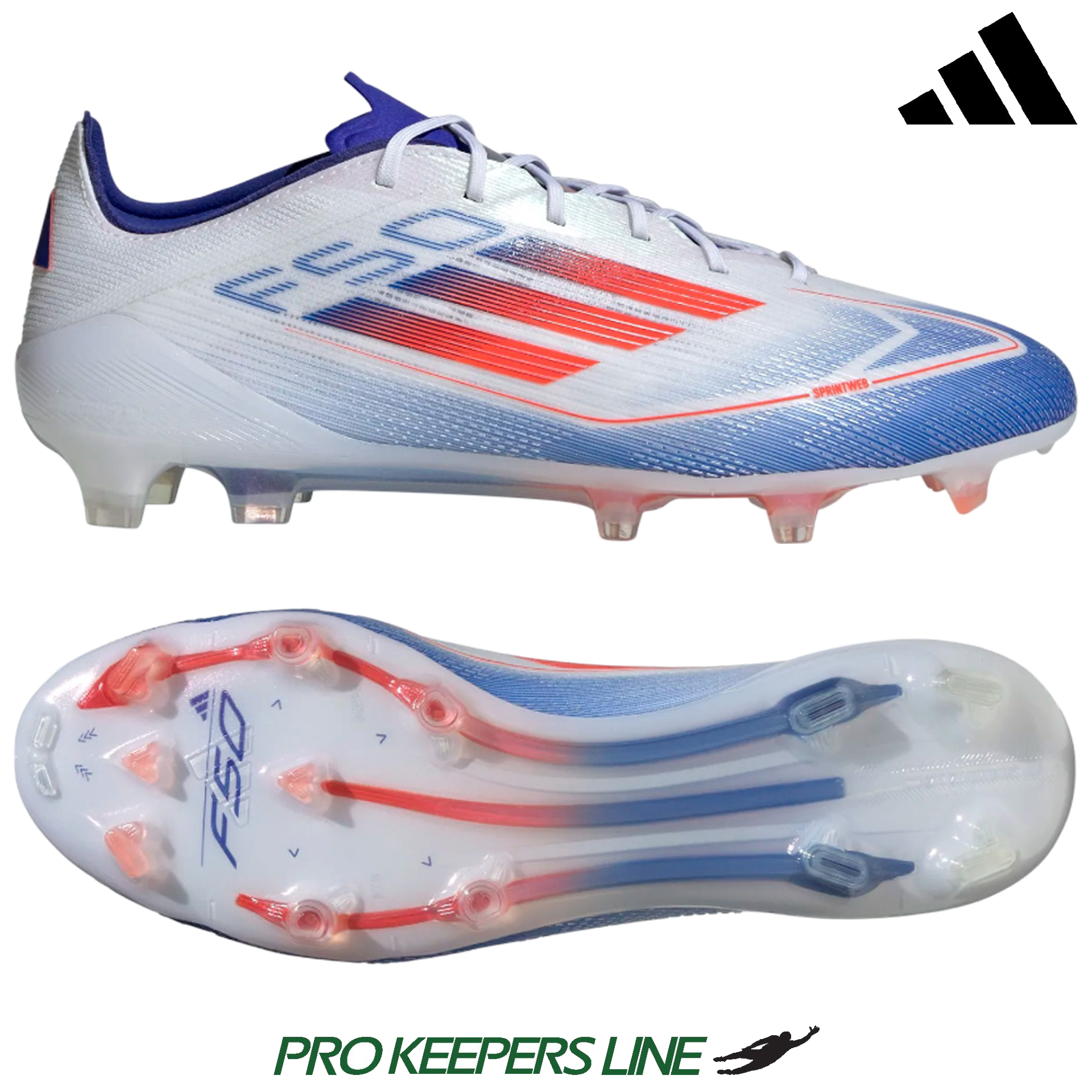 ADIDAS F50 ELITE FG WHITE/SOLAR RED/LUCID BLUE