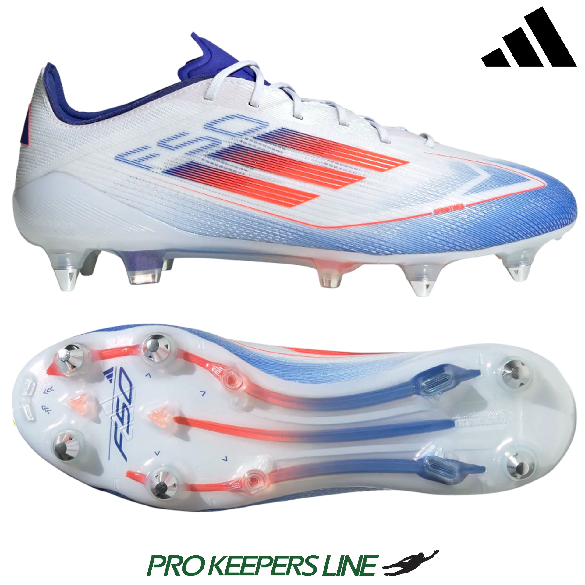 ADIDAS F50 ELITE SG WHITE/SOLAR RED/LUCID BLUE