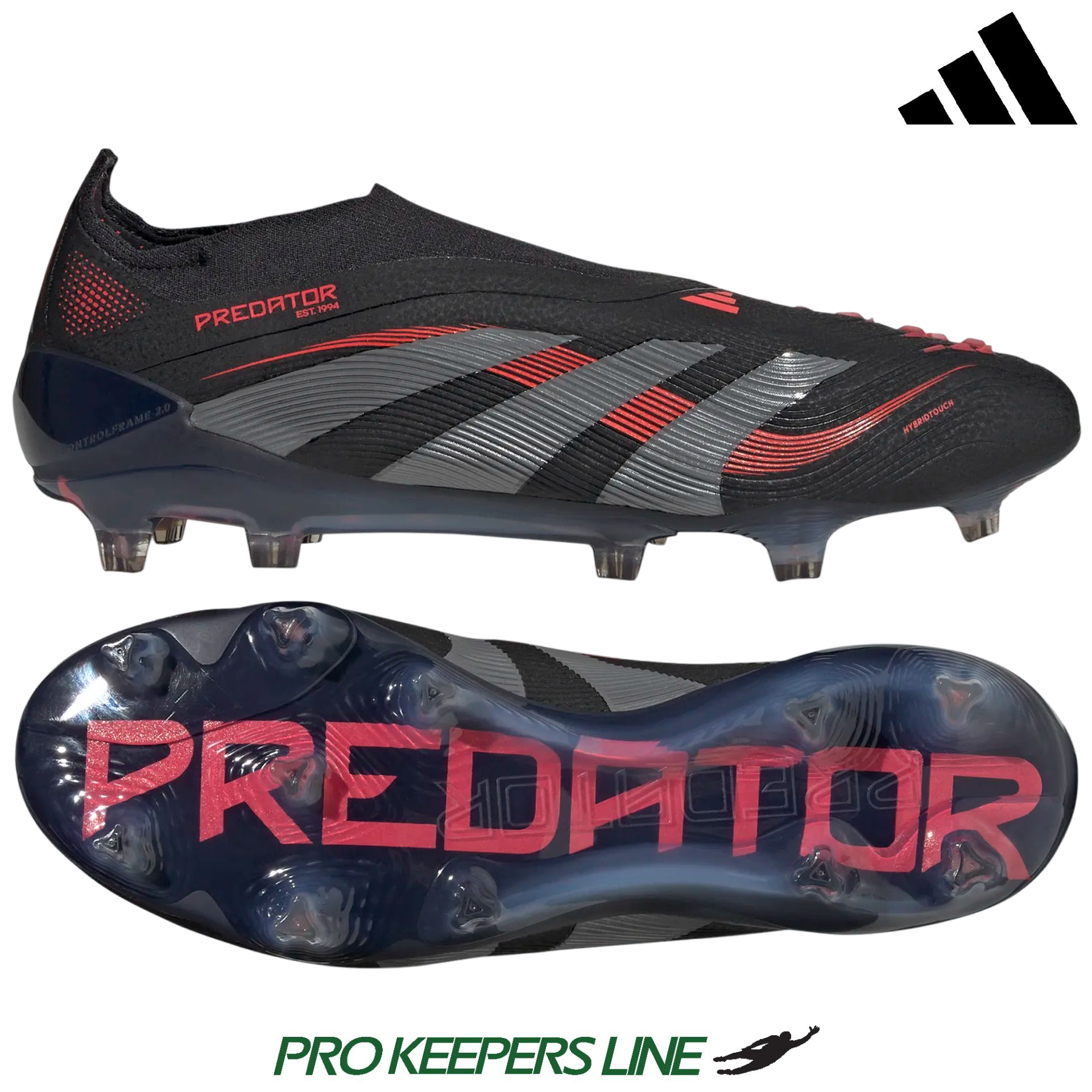 ADIDAS PREDATOR ELITE LL FG CORE BLACK/ GREY FOUR / LUCID RED