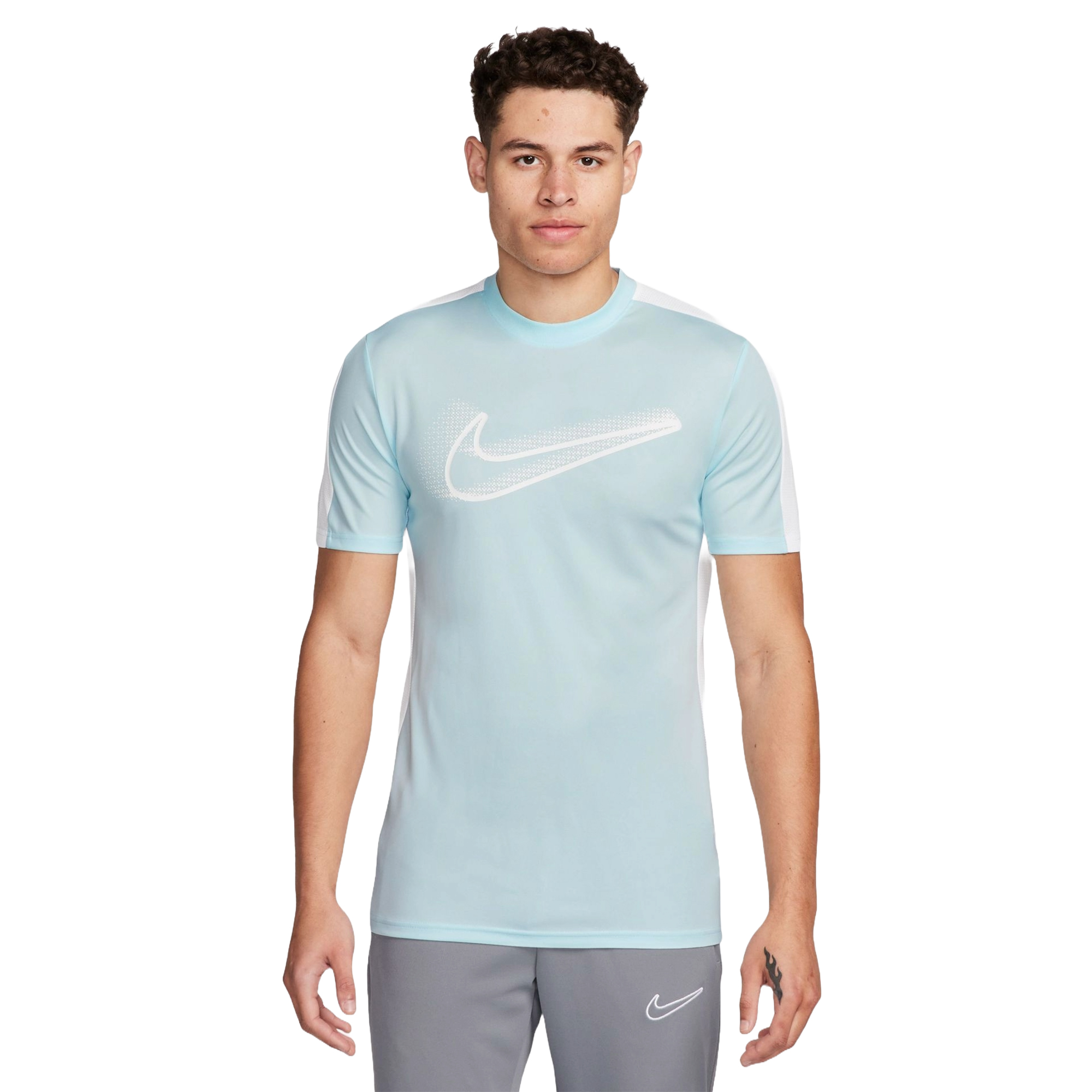 NIKE ACADEMY MEN'S DRI-FIT SHORT-SLEEVE FOOTBALL TOP GLACIER BLUE/WHITE