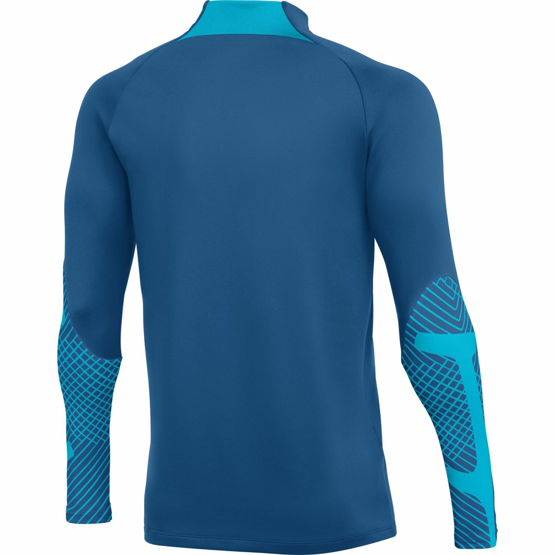 NIKE DRY-FIT STRIKE FOOTBALL DRILL TOP DARK MARINA BLUE/ CHLORINE BLUE