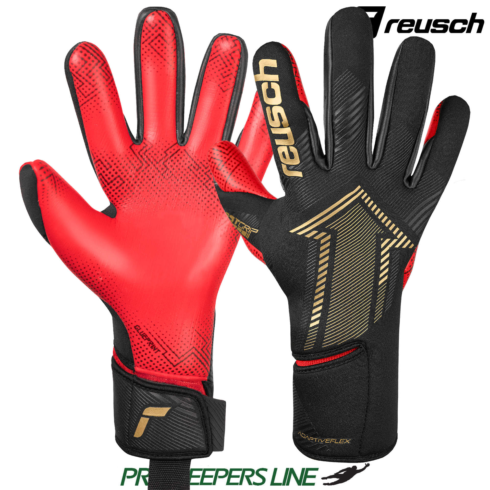 REUSCH FASTGRIP GOLD X GLUPRINT BLACK/GOLD/FIRY RED