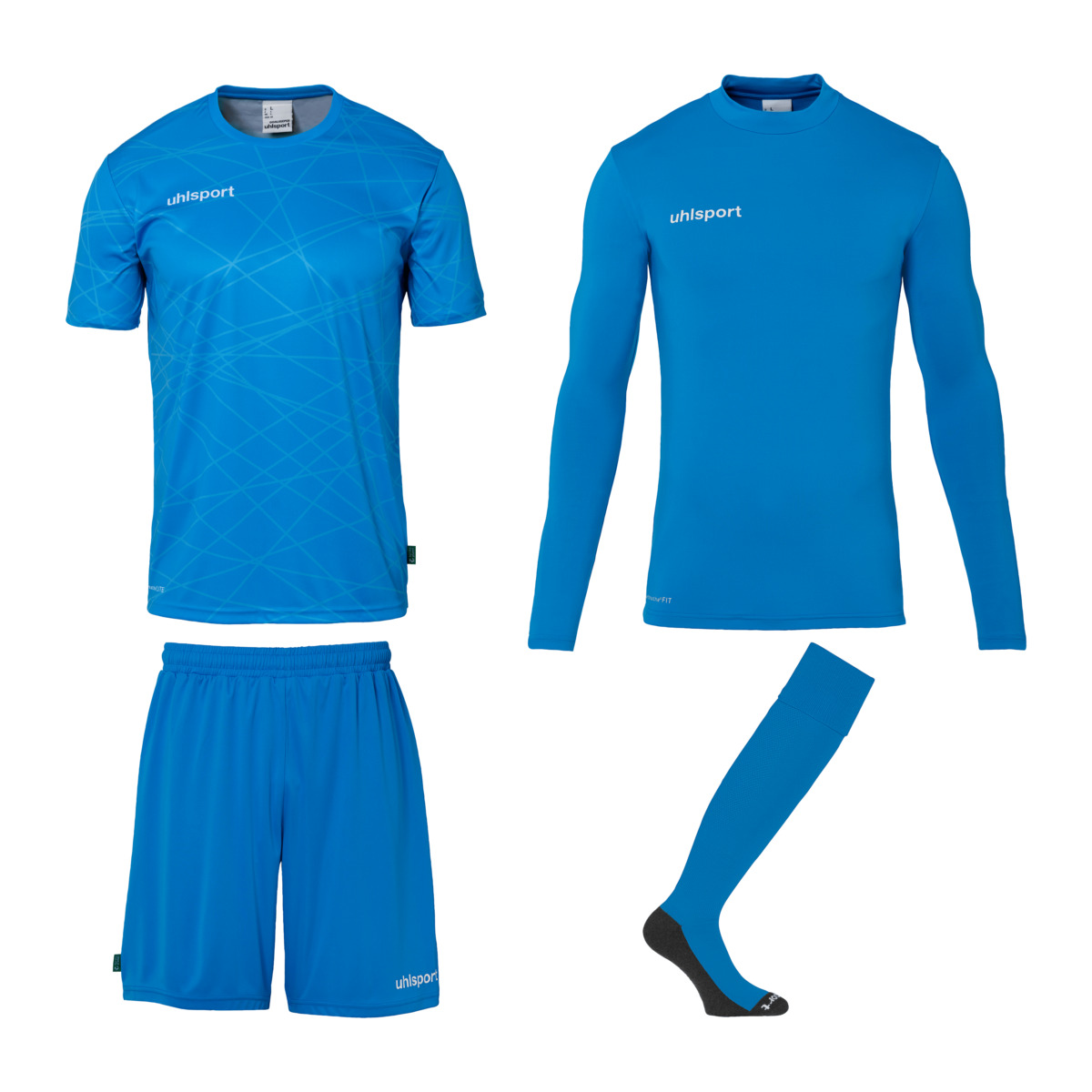 UHLSPORT PREDICTION GOALKEEPER SET FLUO BLUE