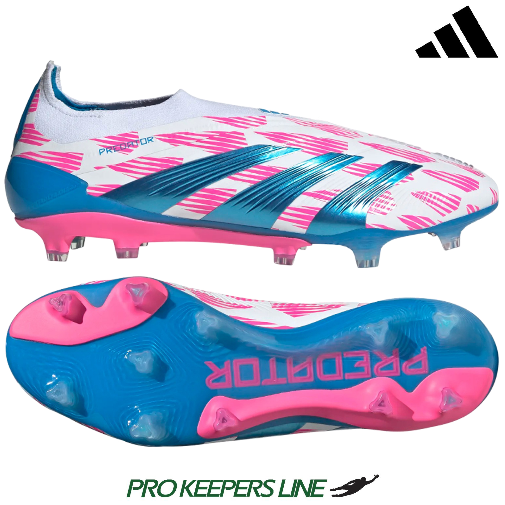 ADIDAS PREDATOR ELITE LL FG WHITE SOLAR BLUE SOLAR PINK