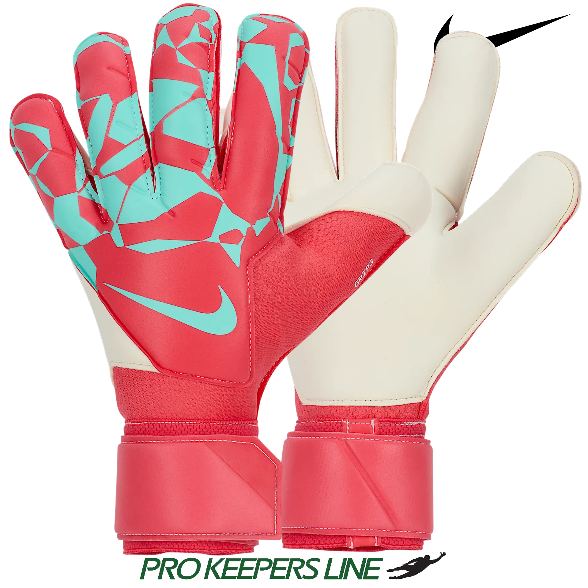 NIKE GK GRIP3 EMBER GLOW/AURORA GREEN/AURORA GREEN