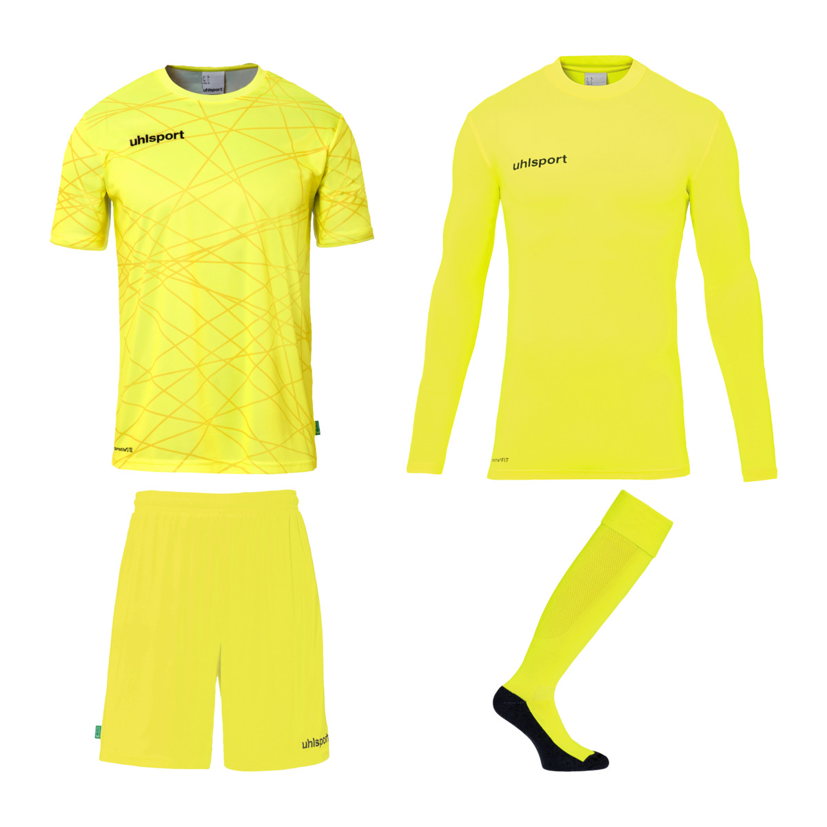 UHLSPORT PREDICTION GOALKEEPER SET FLUO YELLOW/BLACK