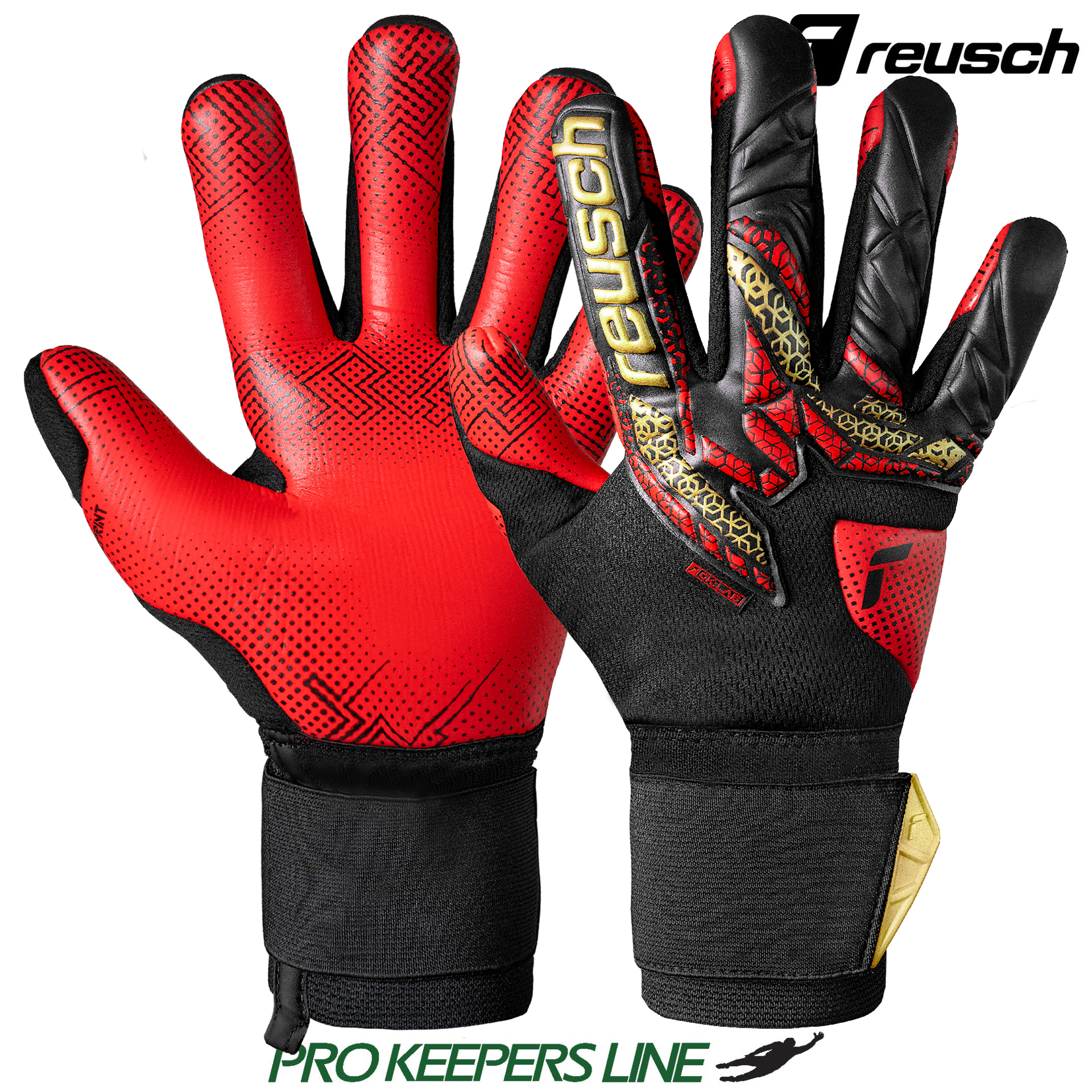 REUSCH ATTRAKT GOLD X GLUPRINT BLACK/GOLD/FIRY RED