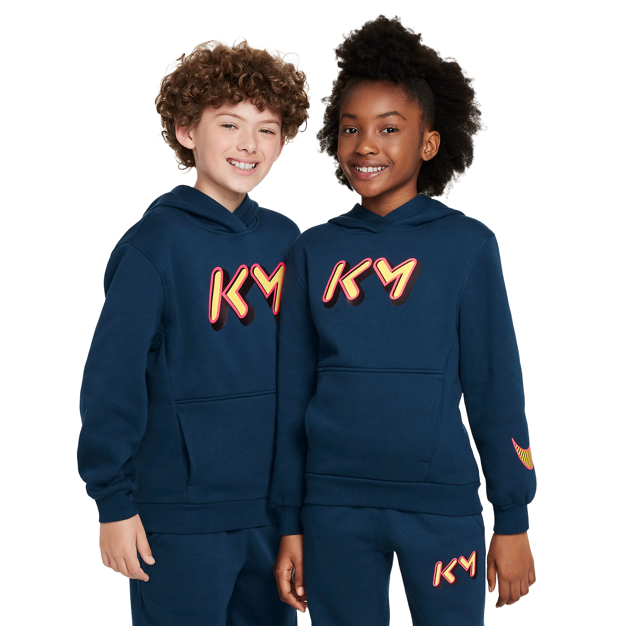 NIKE KILIAN MBAPPÉ CLUB FLEECE JUNIOR HOODIE ARMORY NAVY