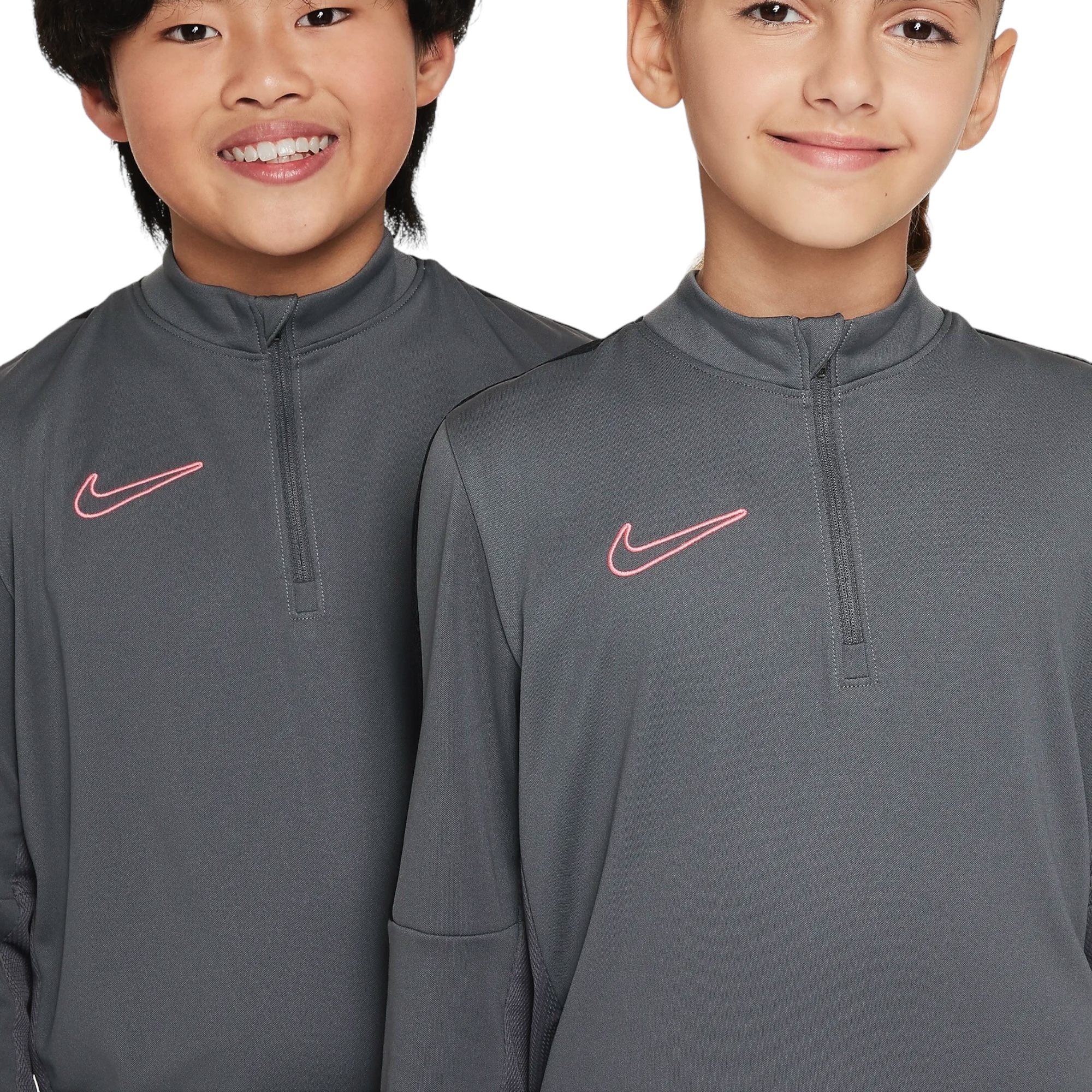 NIKE DRI-FIT ACADEMY23 DRILL TOP JUNIOR GREY/BLACK/SUNSET