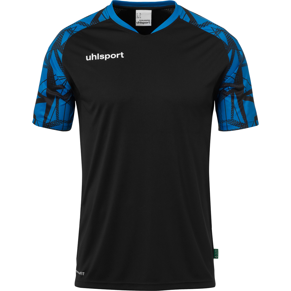 UHLSPORT GOAL 25 JERSEY SHORT SLEEVE BLACK/PACIFIC BLUE