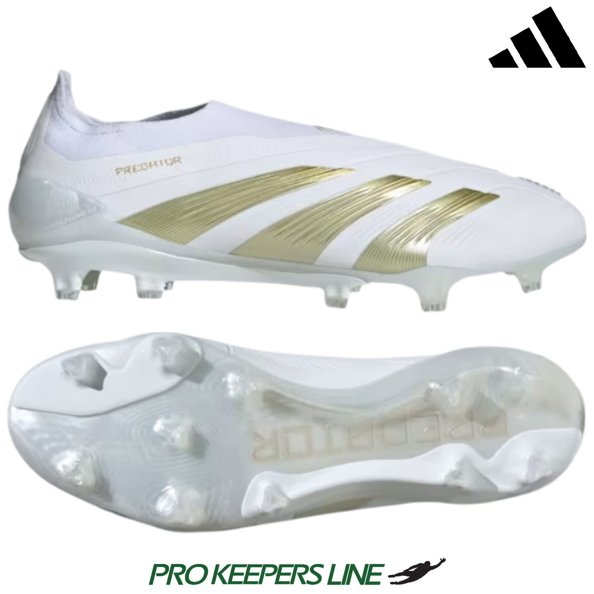 ADIDAS PREDATOR ELITE LL FG FOOTWEAR WHITE METALLIC GOLD FOOTWEAR WHITE UK 12 US 12.5 EU 47 1 3 IF6448 UK 12 US 12.5 EU 47 1 3