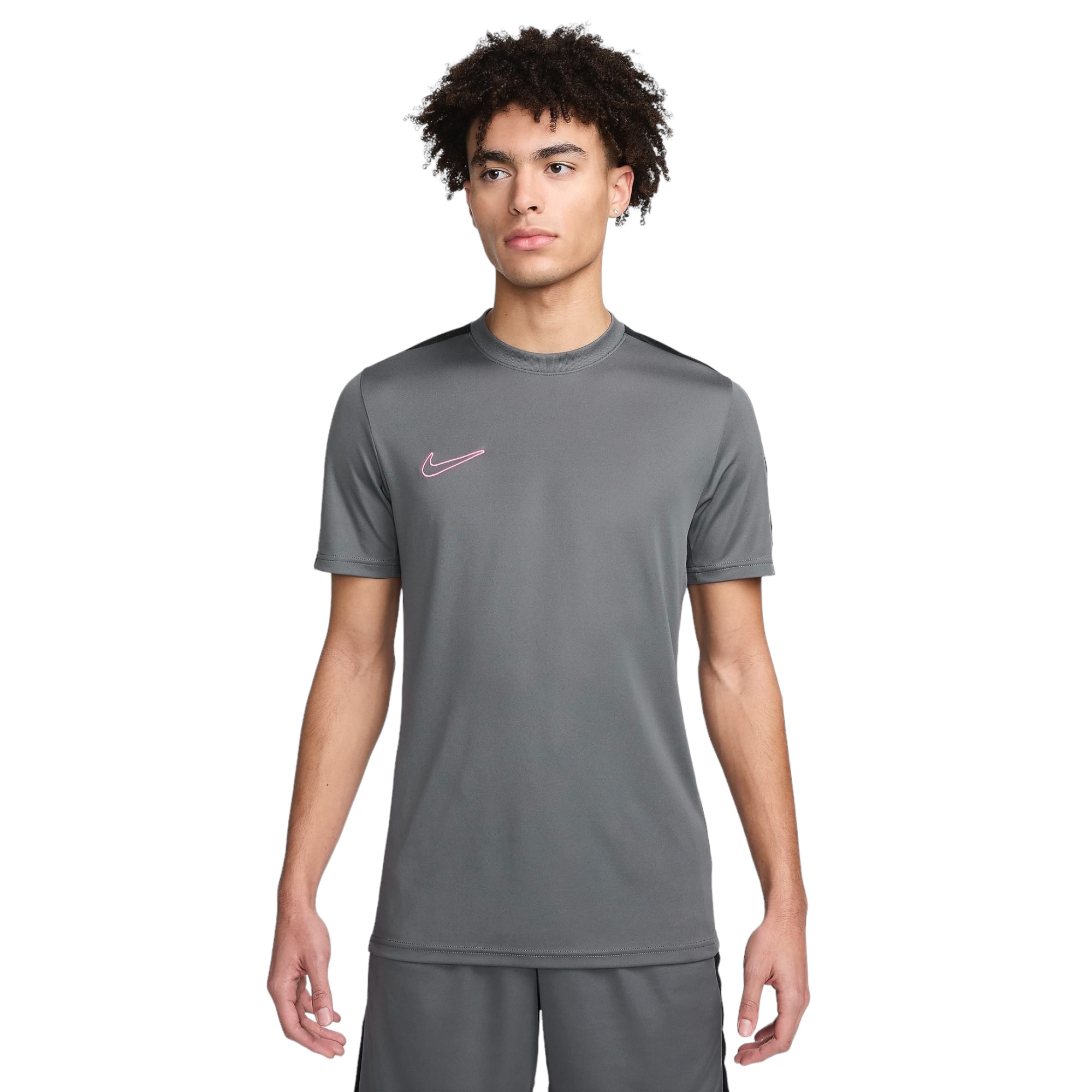 NIKE ACADEMY MEN'S DRI-FIT SHORT-SLEEVE GLOBAL FOOTBALL TOP  GREY/BLACK/SUNSET