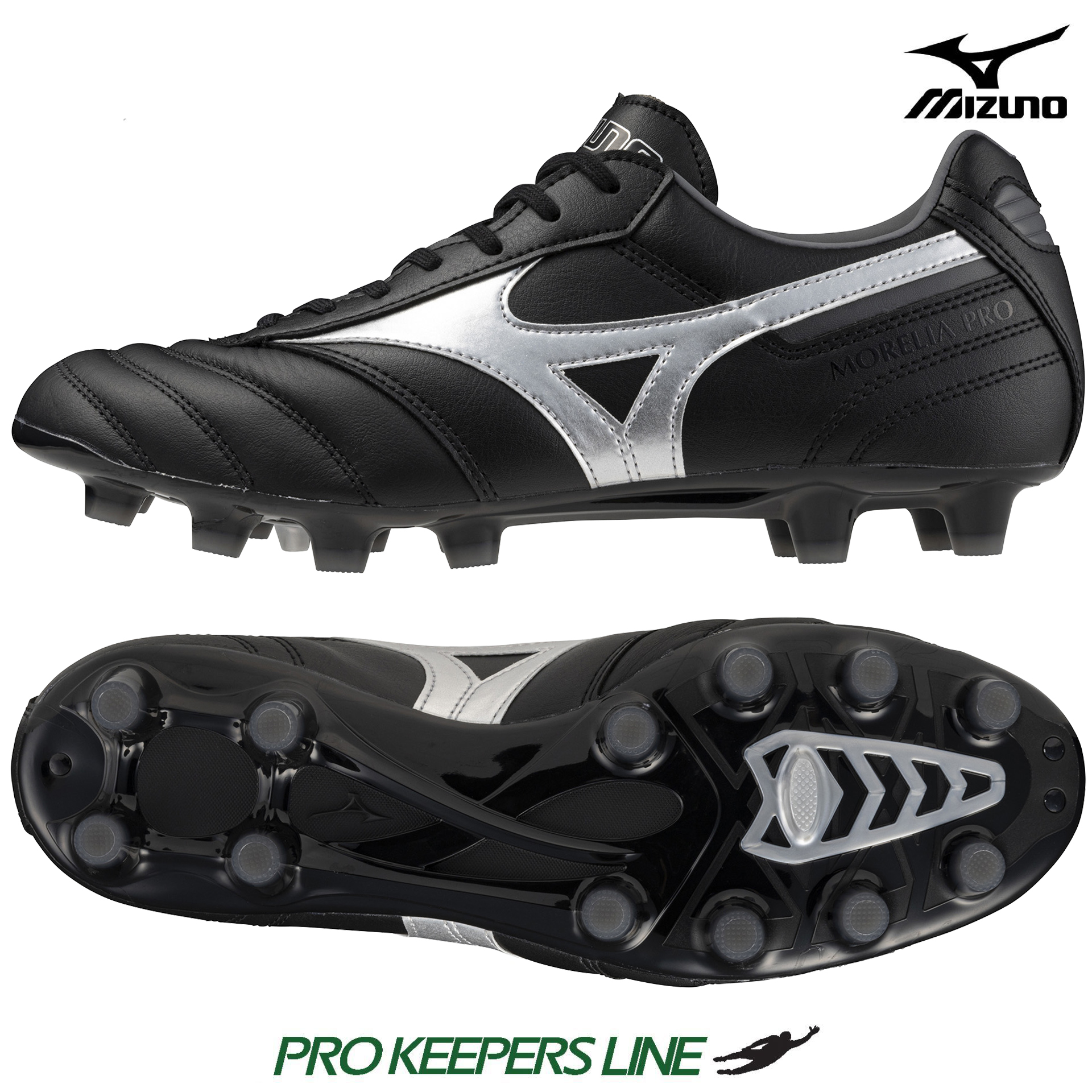 MIZUNO MORELIA II PRO MD BLACK GALAXY SILVER