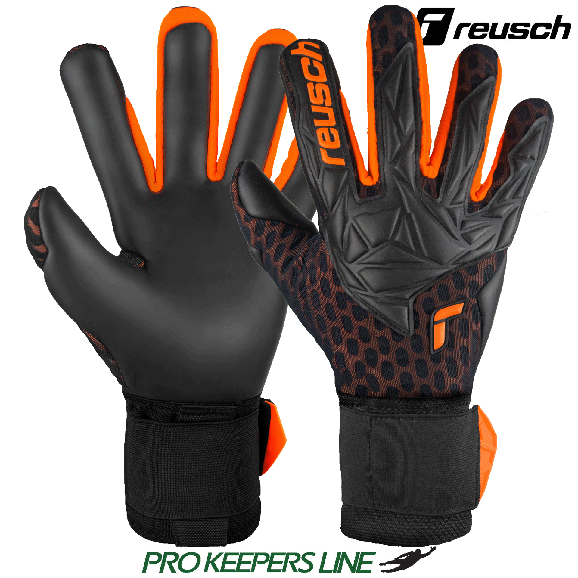 REUSCH ATTRAKT GOLD X AIRVENT BLACK/SHOCKING ORANGE