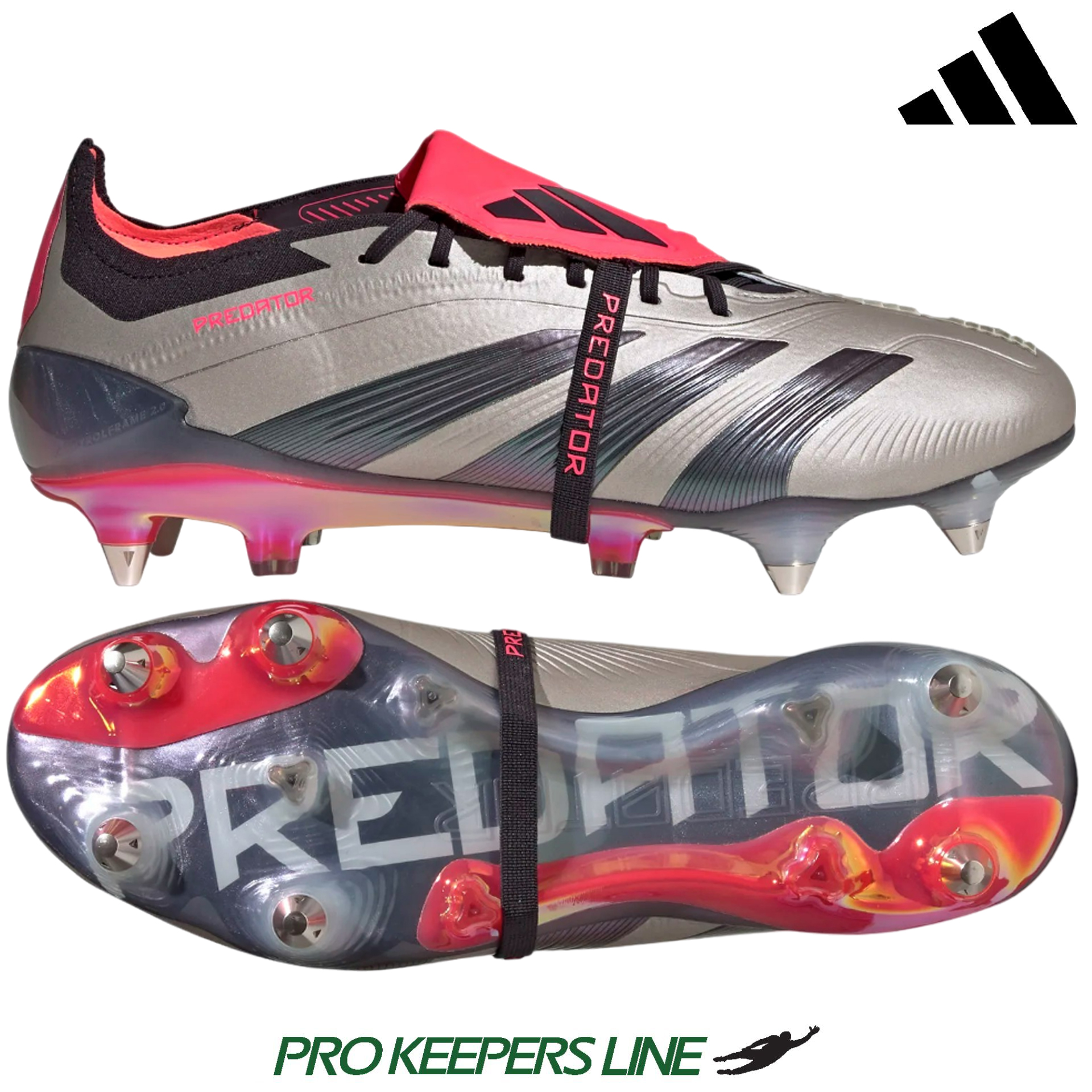 ADIDAS PREDATOR ELITE FT SG PLATIN METALLIC/AURORA BLACK/CARBON