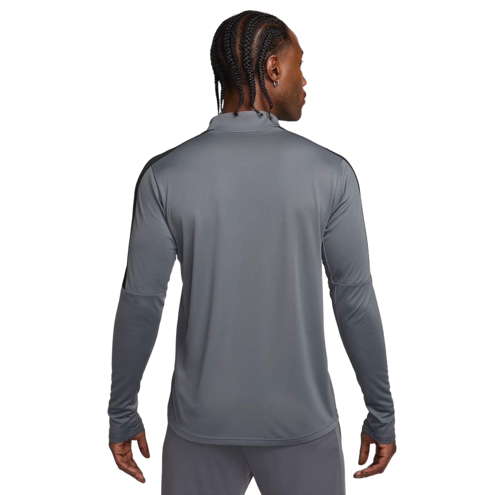 NIKE ACADEMY MEN'S DRI-FIT 1/2-ZIP GLOBAL FOOTBALL TOP GREY/BLACK/SUNSET