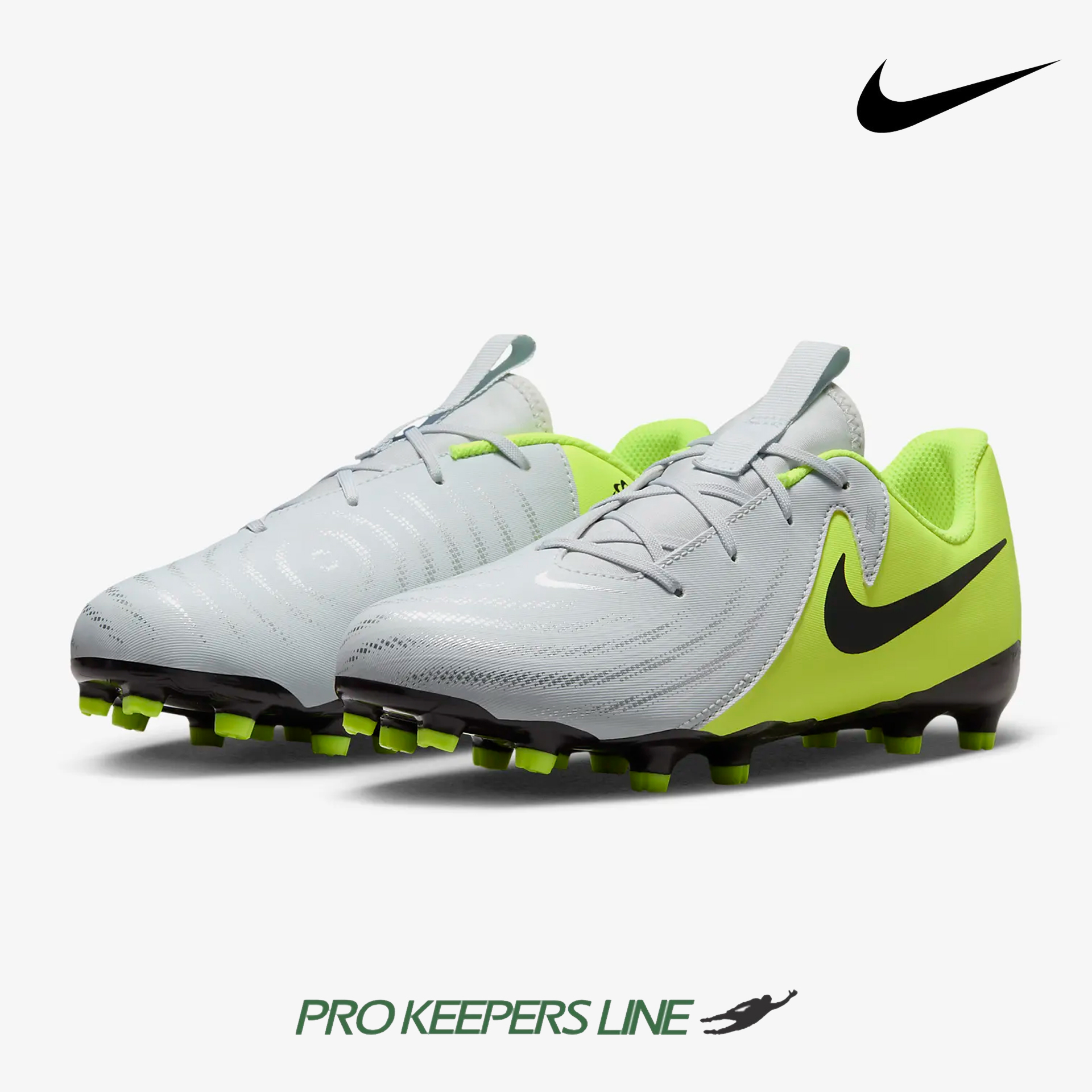 NIKE JR PHANTOM GX II ACADEMY METTALIC SILVER/VOLT/BLACK