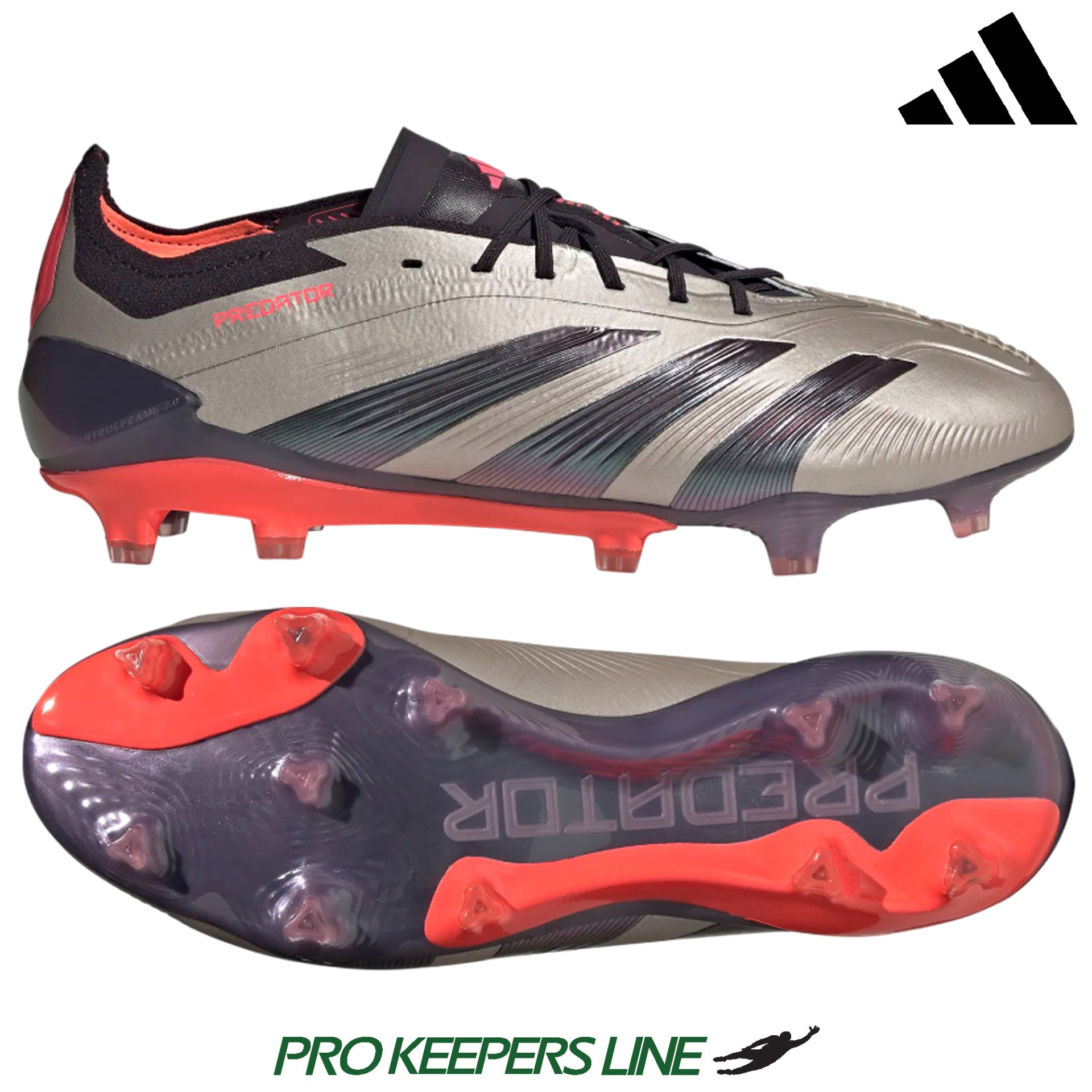 ADIDAS PREDATOR ELITE FG PLATIN METALLIC/AURORA BLACK/CARBON