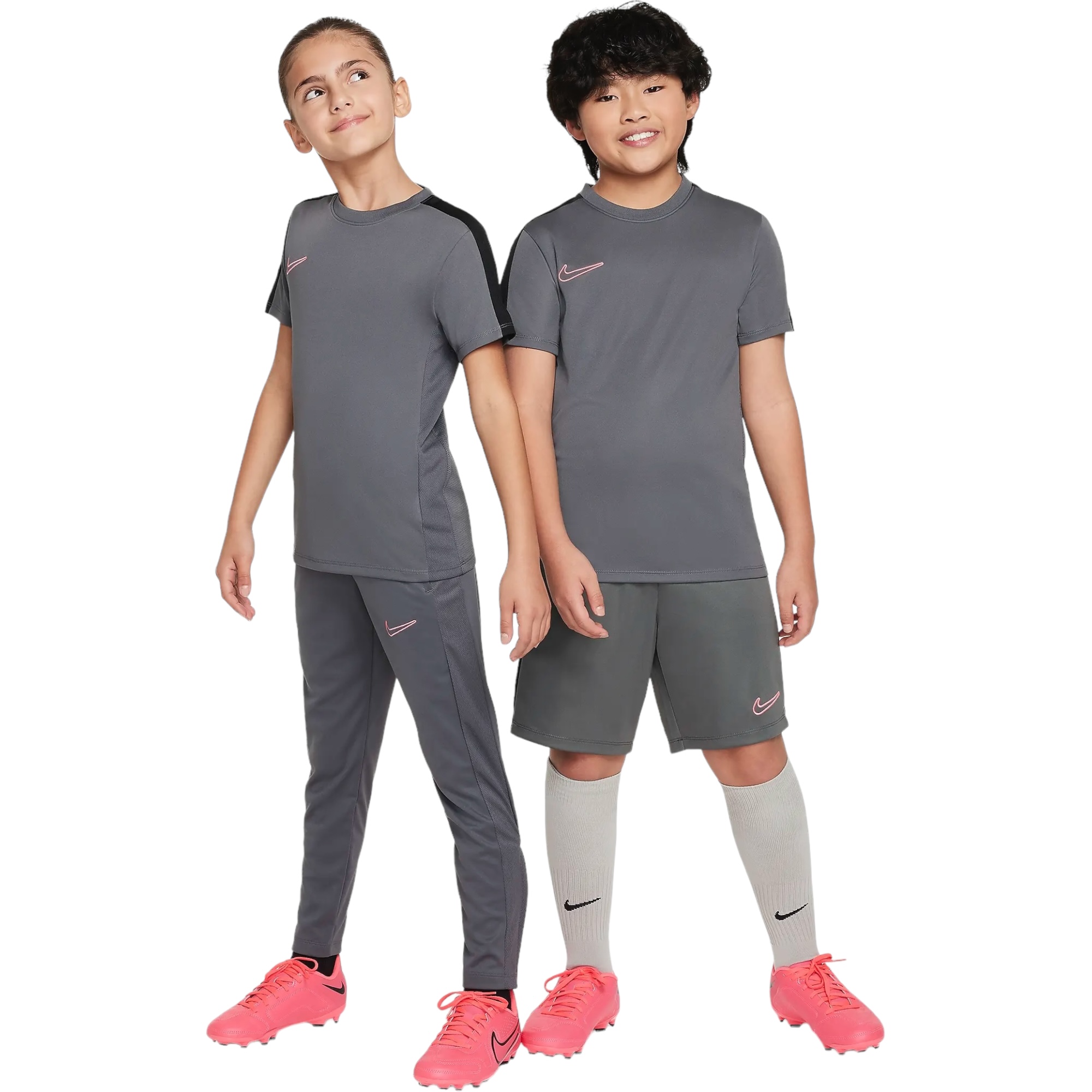 NIKE DRI-FIT ACADEMY23 T-SHIRT JUNIOR GREY/BLACK/SUNSET