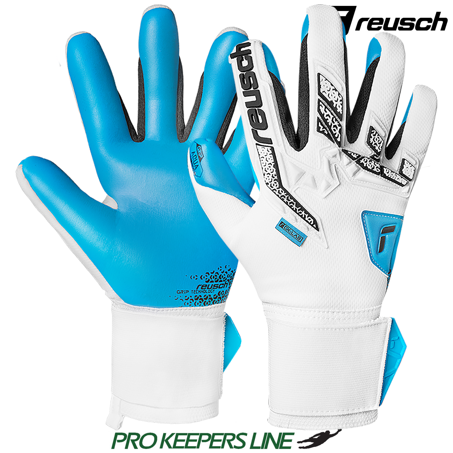 REUSCH ATTRAKT FREEGEL AQUA WHITE/BLACK/AQUA BLUE