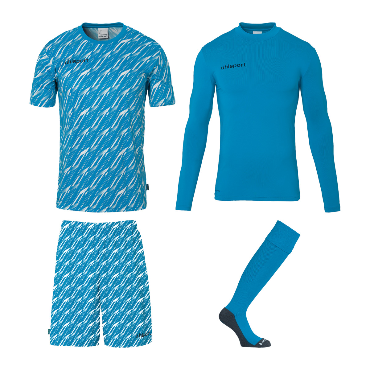 UHLSPORT PROGESSIVE GOALKEEPER SET CYAN/WHITE