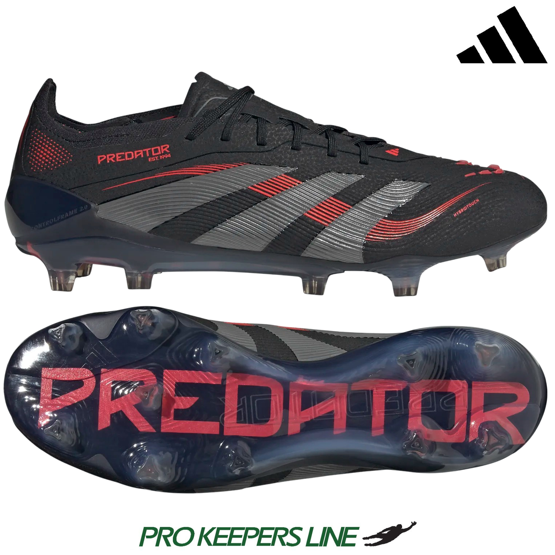 ADIDAS PREDATOR ELITE FG CORE BLACK/ GREY FOUR / LUCID RED