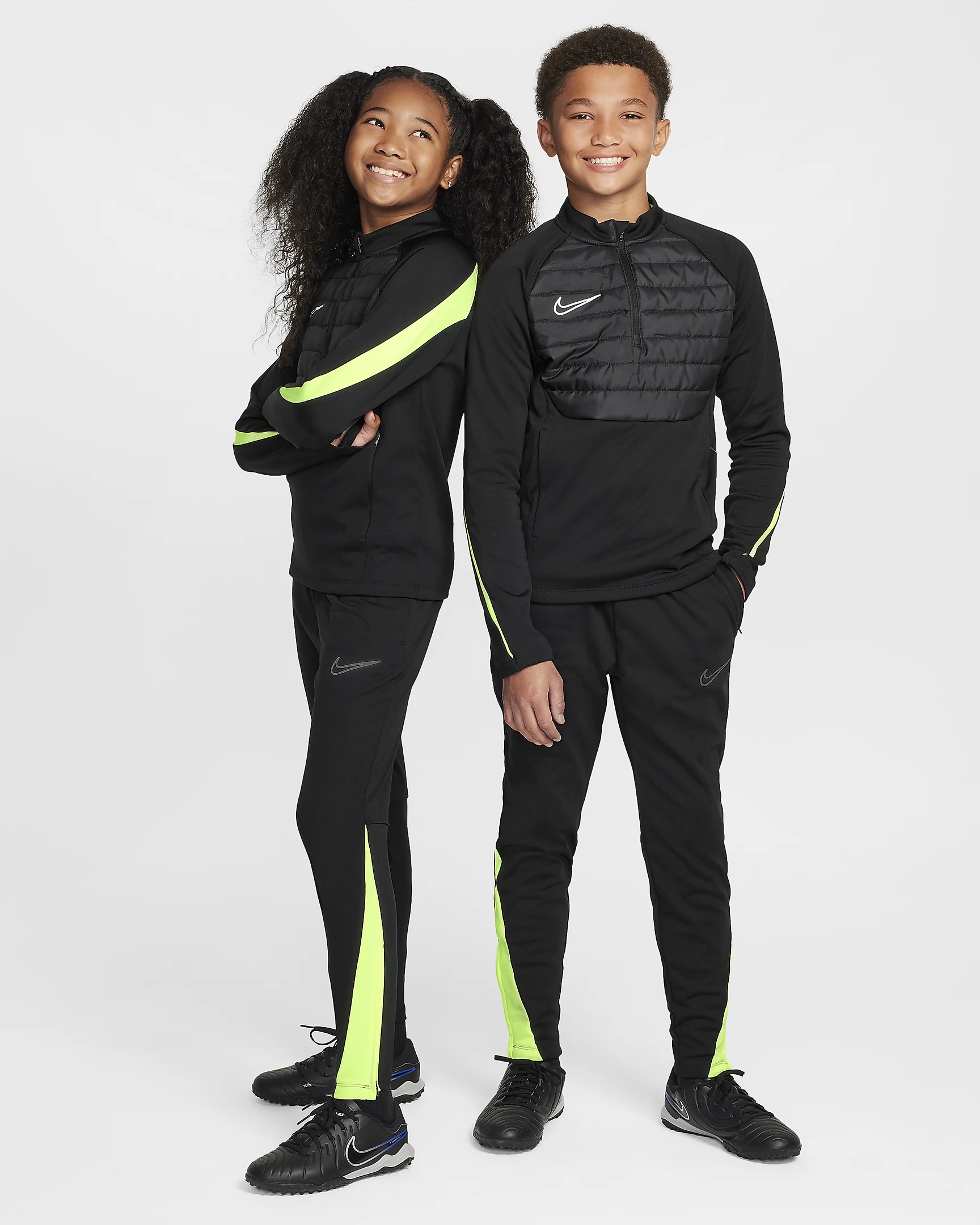 NIKE THERMA-FIT ACADEMY PANT JUNIOR BLACK/VOLT