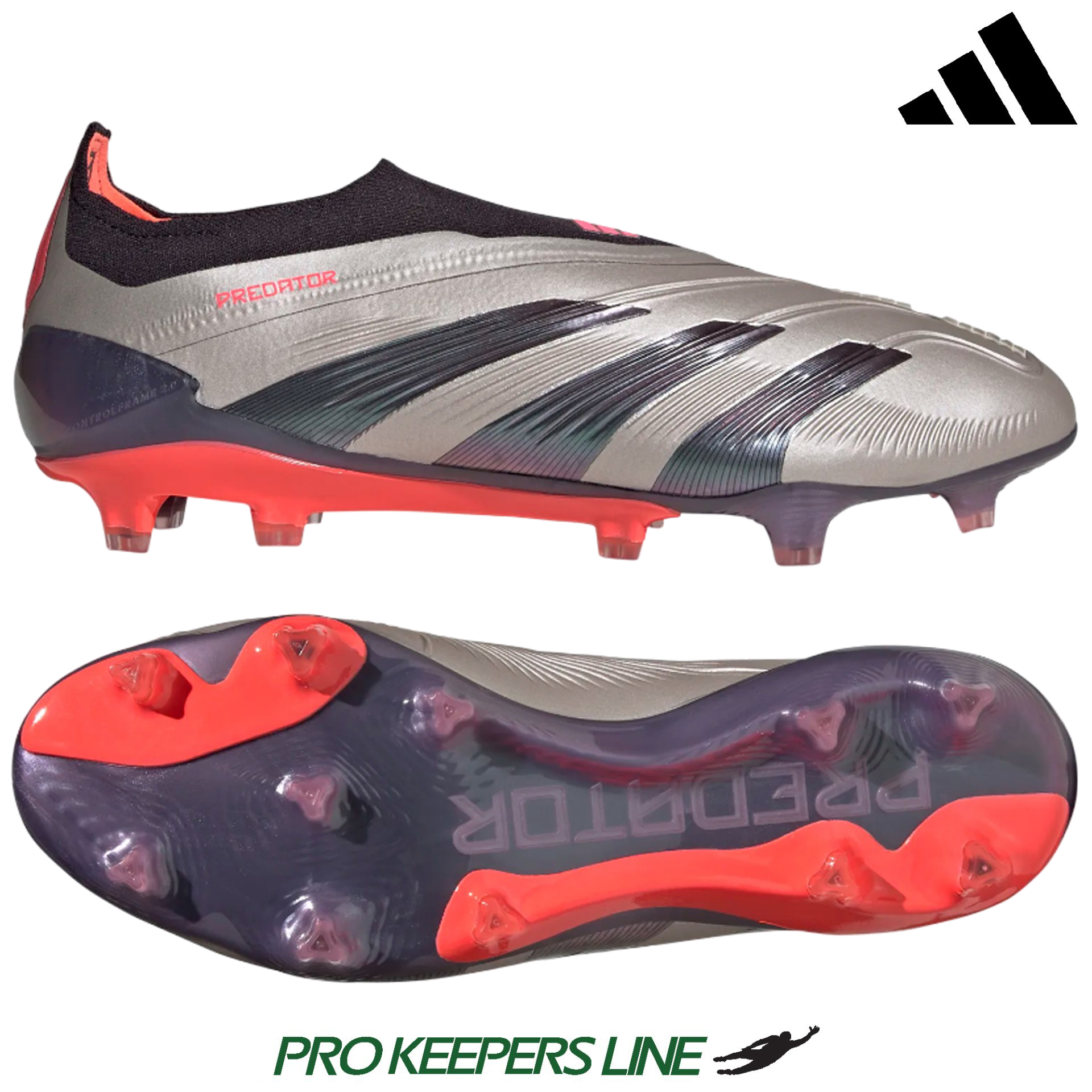 ADIDAS PREDATOR ELITE LL FG PLATIN METALLIC/AURORA BLACK/CARBON