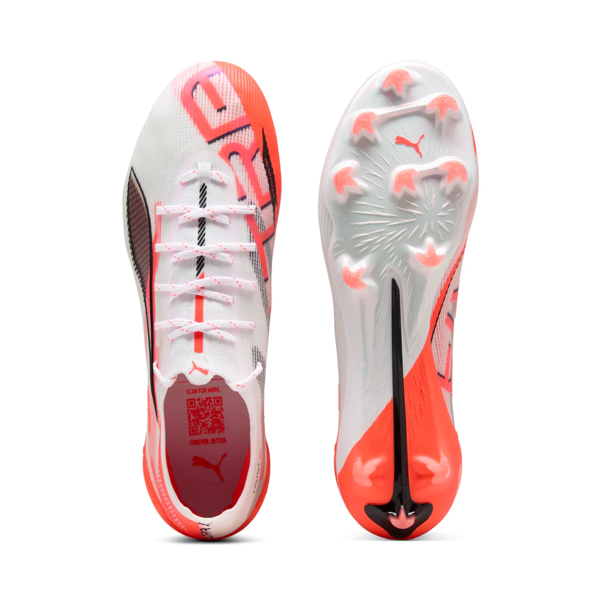 PUMA ULTRA 5 ULTIMATE FG PUMA WHITE-PUMA BLACK-GLOWING RED