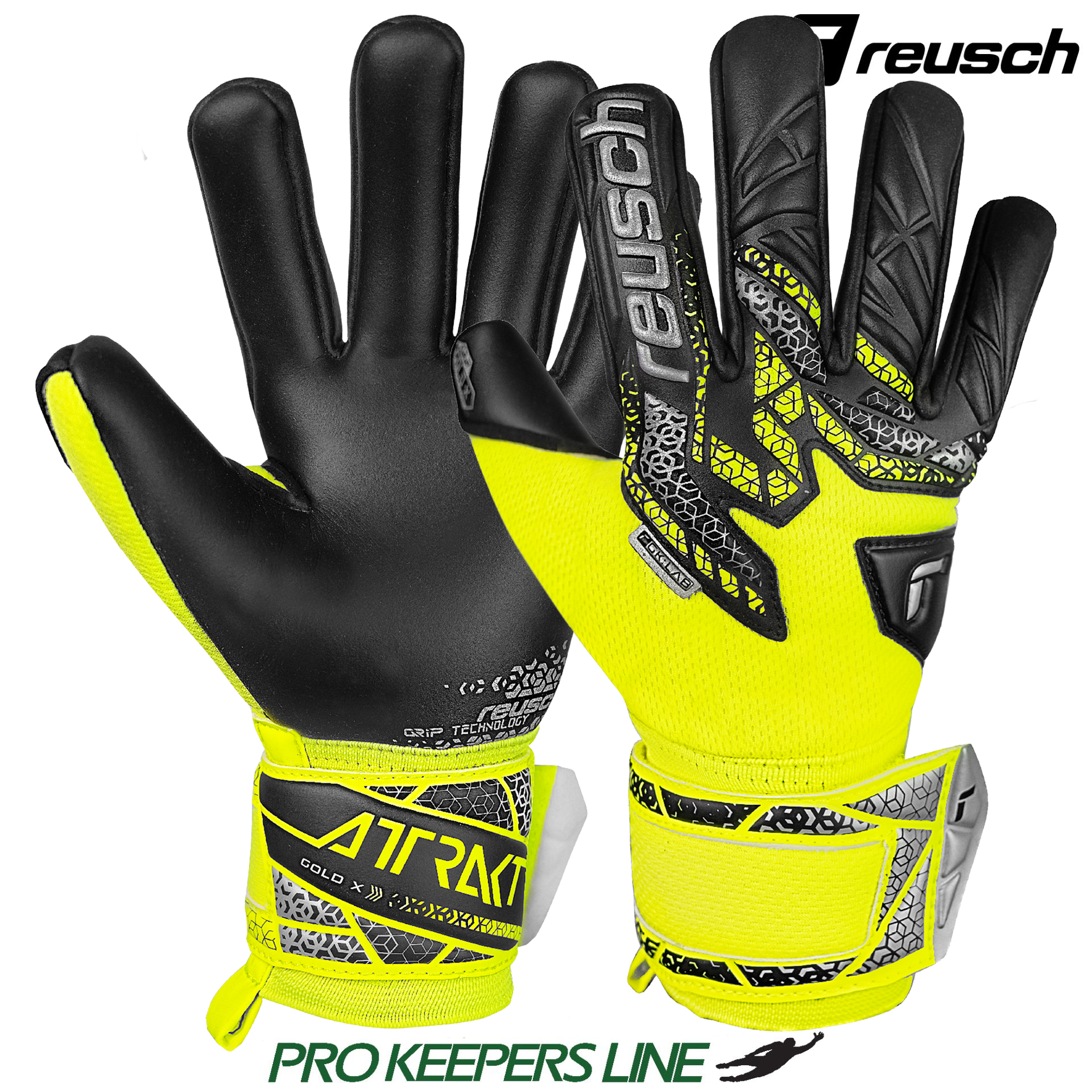 REUSCH ATTRAKT GOLD X NC JUNIOR SAFE YELLOW/SILVER/BLACK