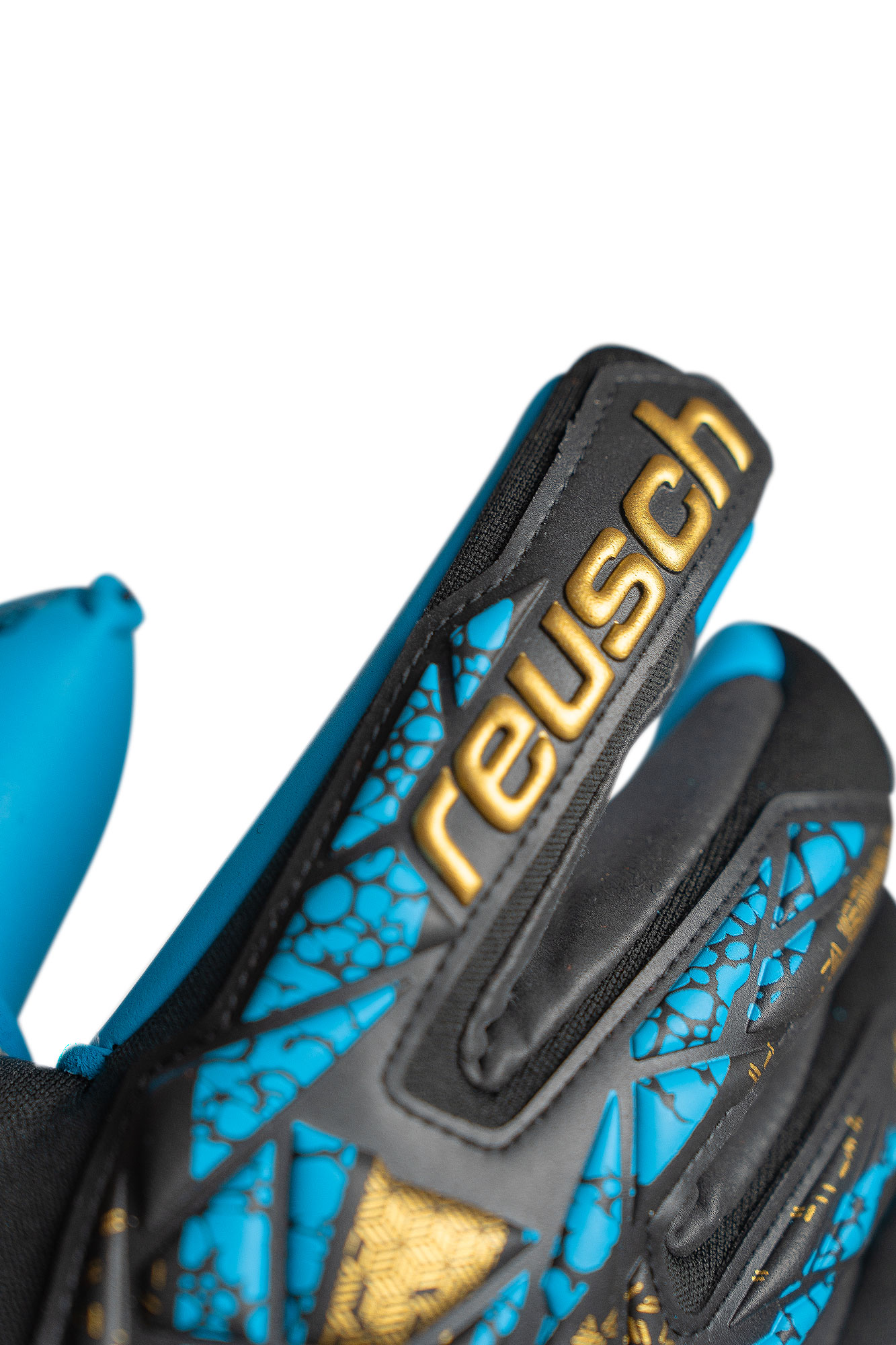 REUSCH ATTRAKT AQUA FINGER SUPPORT BLACK/GOLD/AQUA