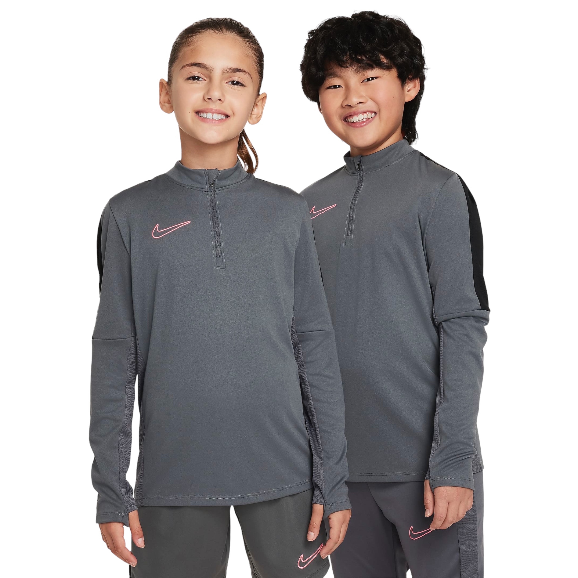 NIKE DRI-FIT ACADEMY23 DRILL TOP JUNIOR GREY/BLACK/SUNSET