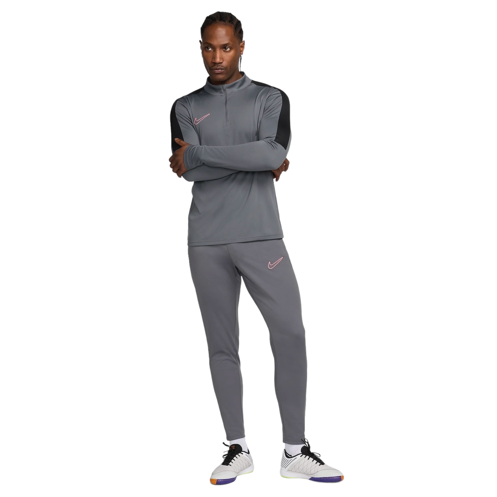 NIKE ACADEMY MEN'S DRI-FIT ZIP GLOBAL FOOTBALL PANT GREY/IRON