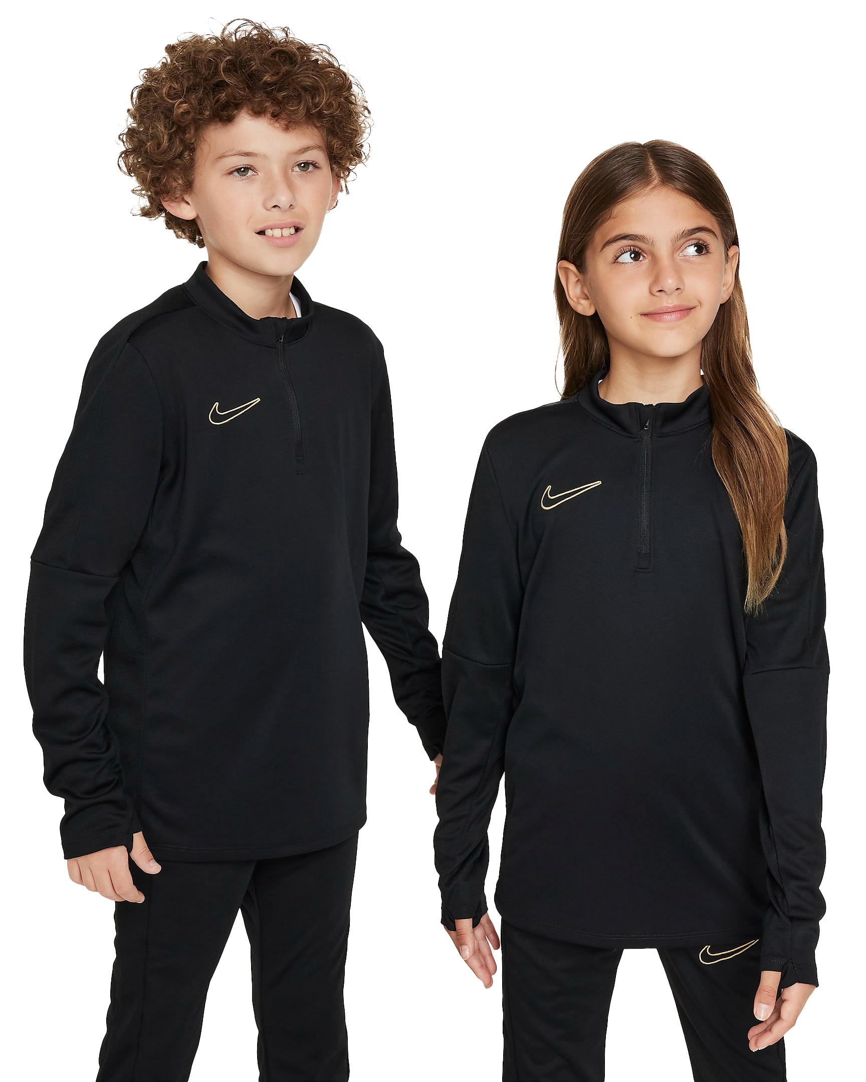 NIKE DRI-FIT ACADEMY23 DRILL TOP JUNIOR BLACK/LACK/METALLIC GOLD