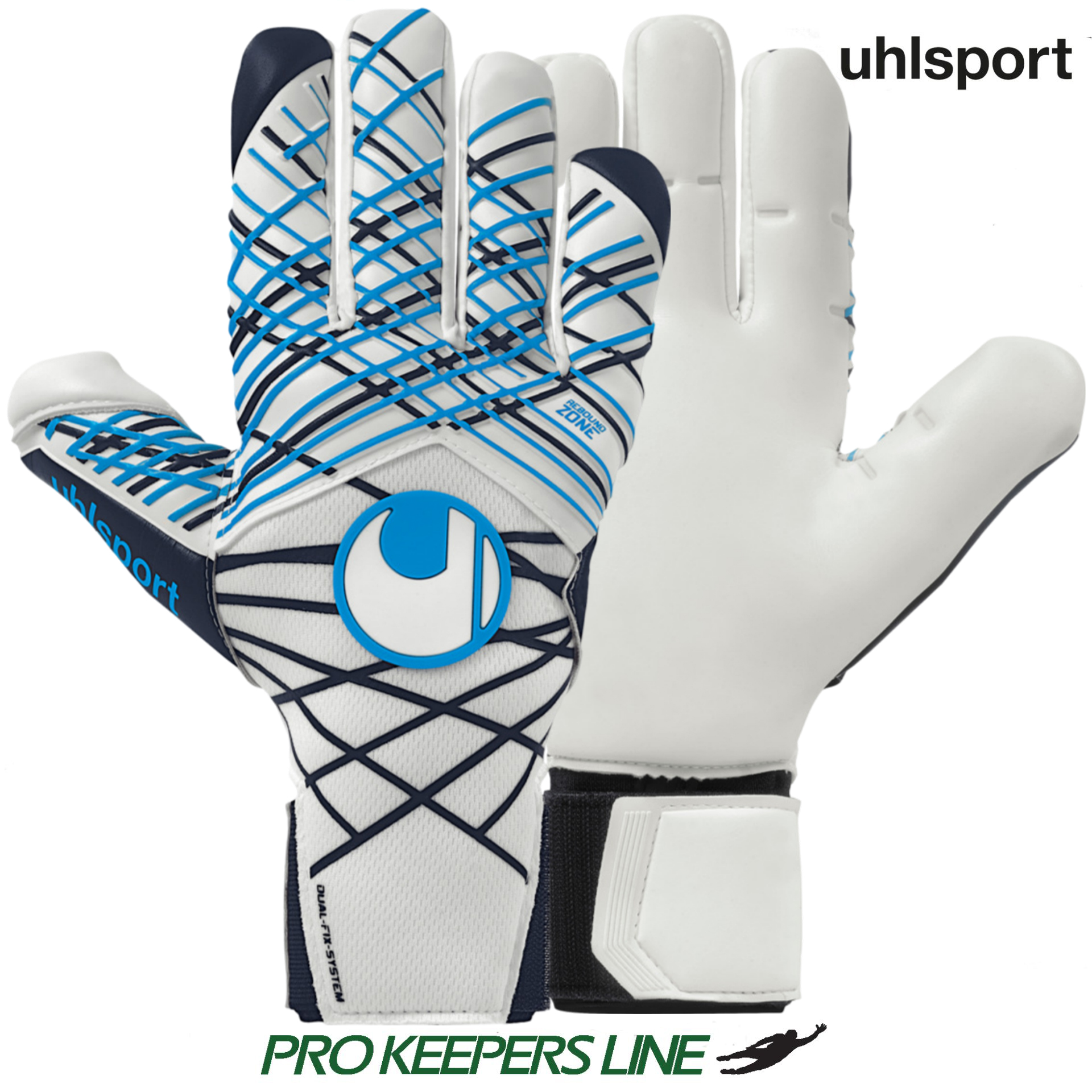 UHLSPORT ABSOLUTGRIP TIGHT HN WHITE/BLACK/FLUO BLUE