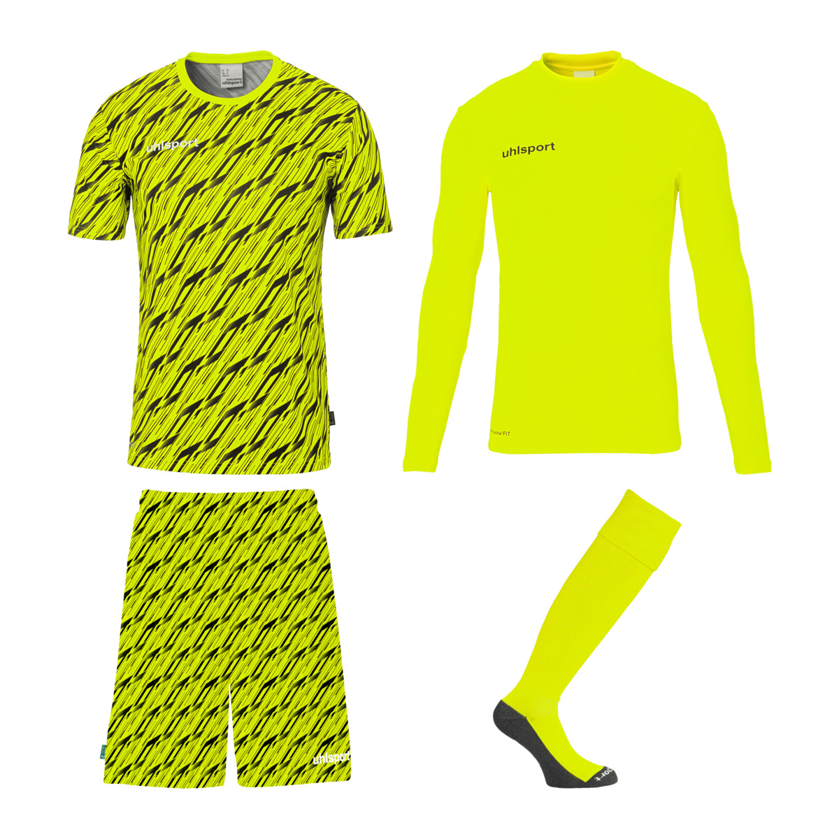 UHLSPORT PROGESSIVE GOALKEEPER SET FLUO YELLOW/BLACK